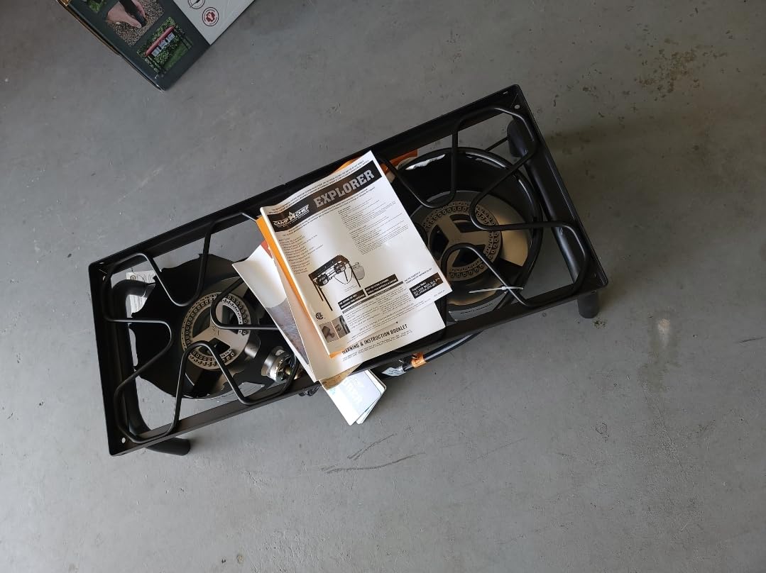 Camp Chef Explorer, Two Burner Stove, Two 30,000 BTU's cast-aluminum burners, Cooking Dimensions: 14 in. x 32 in, Black customer photo 1