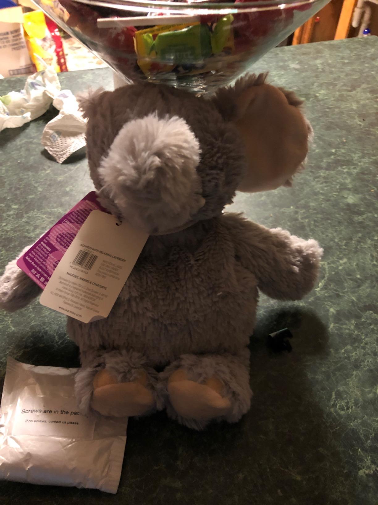 warmies Microwavable & Weighted Stuffed Animals, Gray Elephant - Heated Stuffed Animal Plushie for Warmness & Comfort - Cute Soft Plush Toys for Boys, Girls, Babies & Toddlers customer photo 2