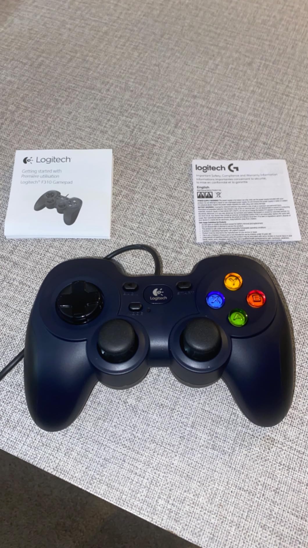 Logitech G F310 Wired Gamepad Controller Console - Blue/Black | Console-like layout, 4-switch D-pad customer photo 1