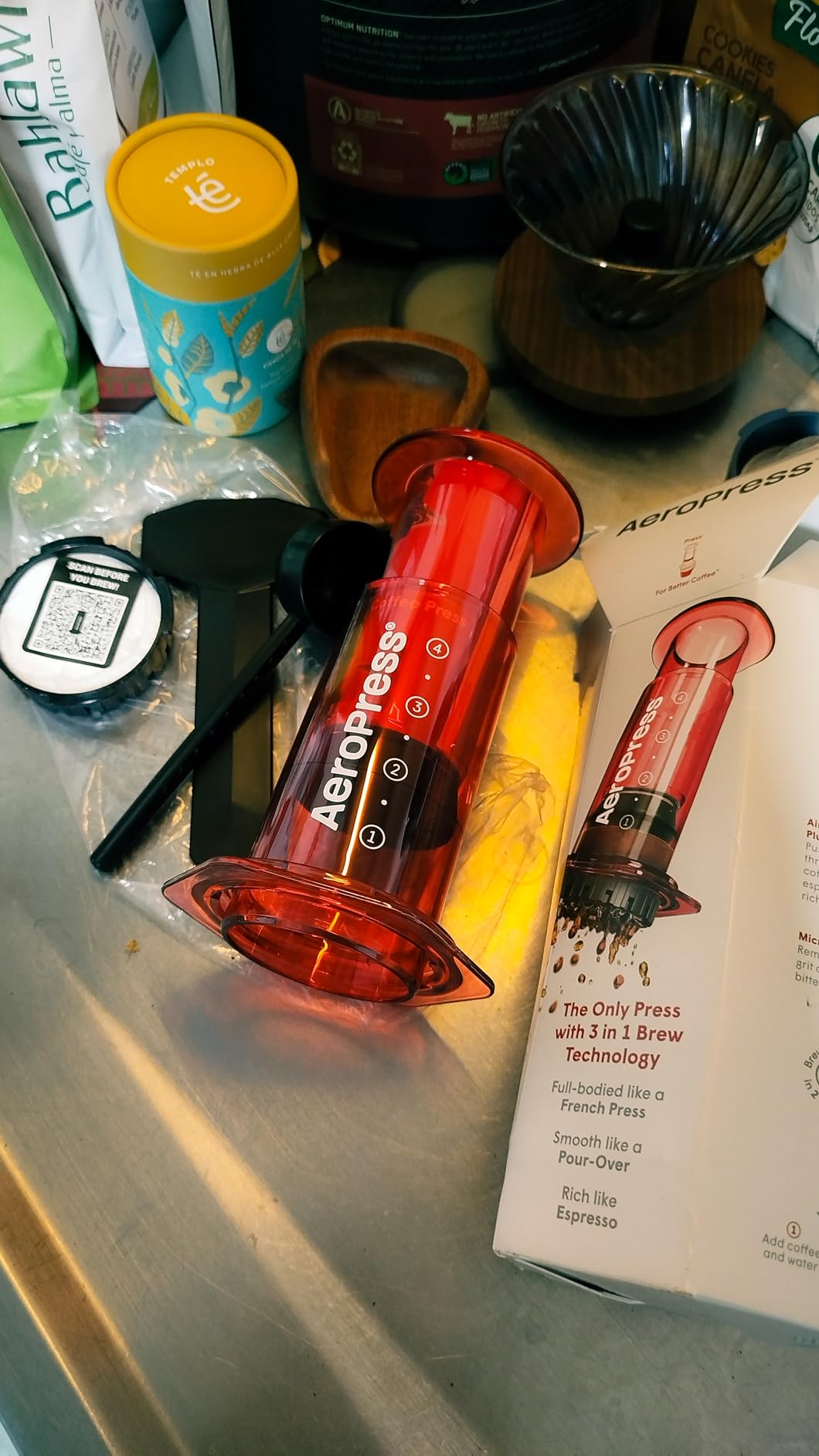 AeroPress Original Coffee Press, French Press, Pour-Over & Espresso Style | All-in-One Manual Coffee Maker, 2-Minute Brew, Less Bitterness, More Flavor, Portable, Travel & Camping customer photo 1