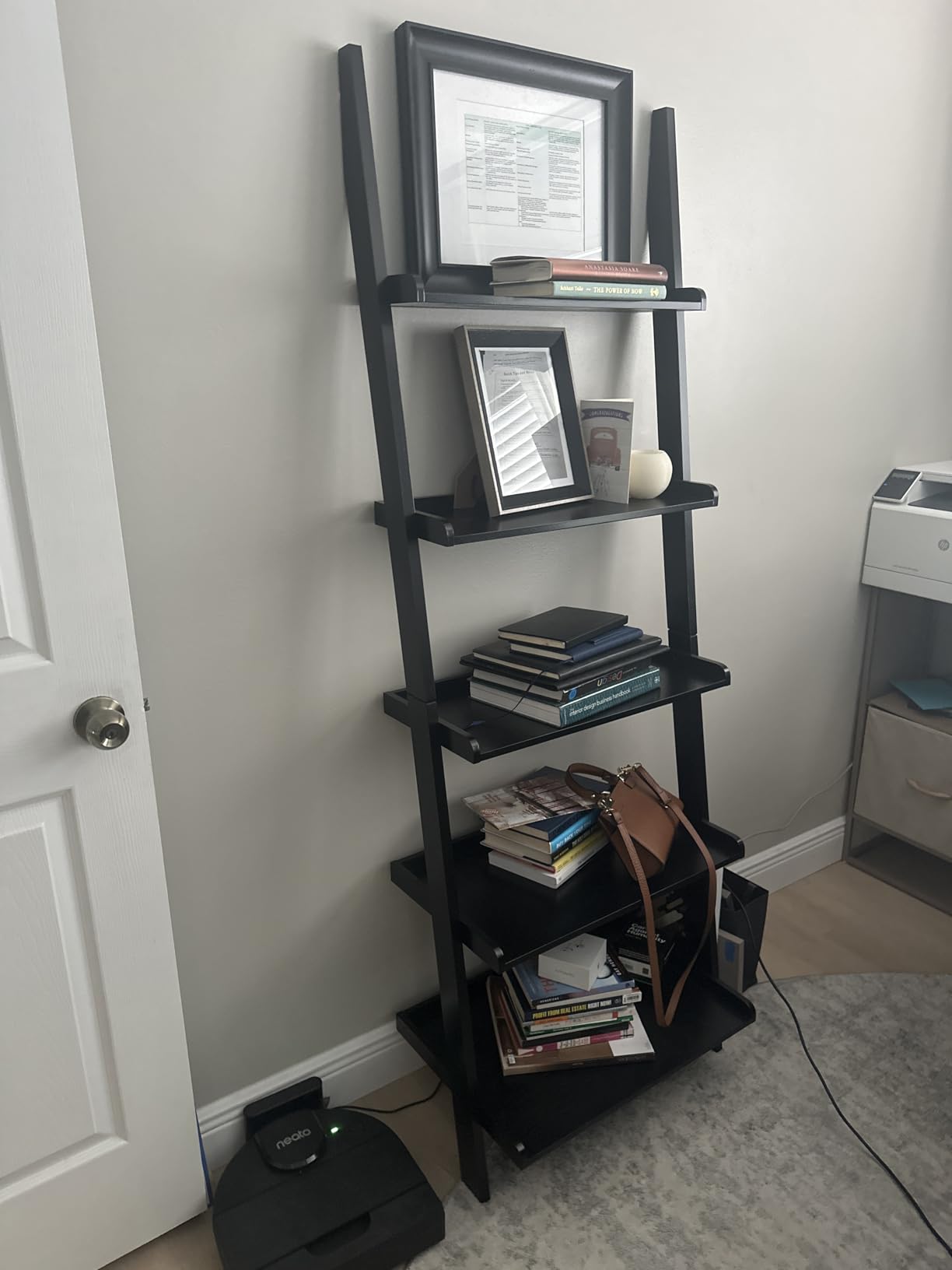 Convenience Concepts 5 shelves, American Heritage Bookshelf Ladder, Espresso, 72.75