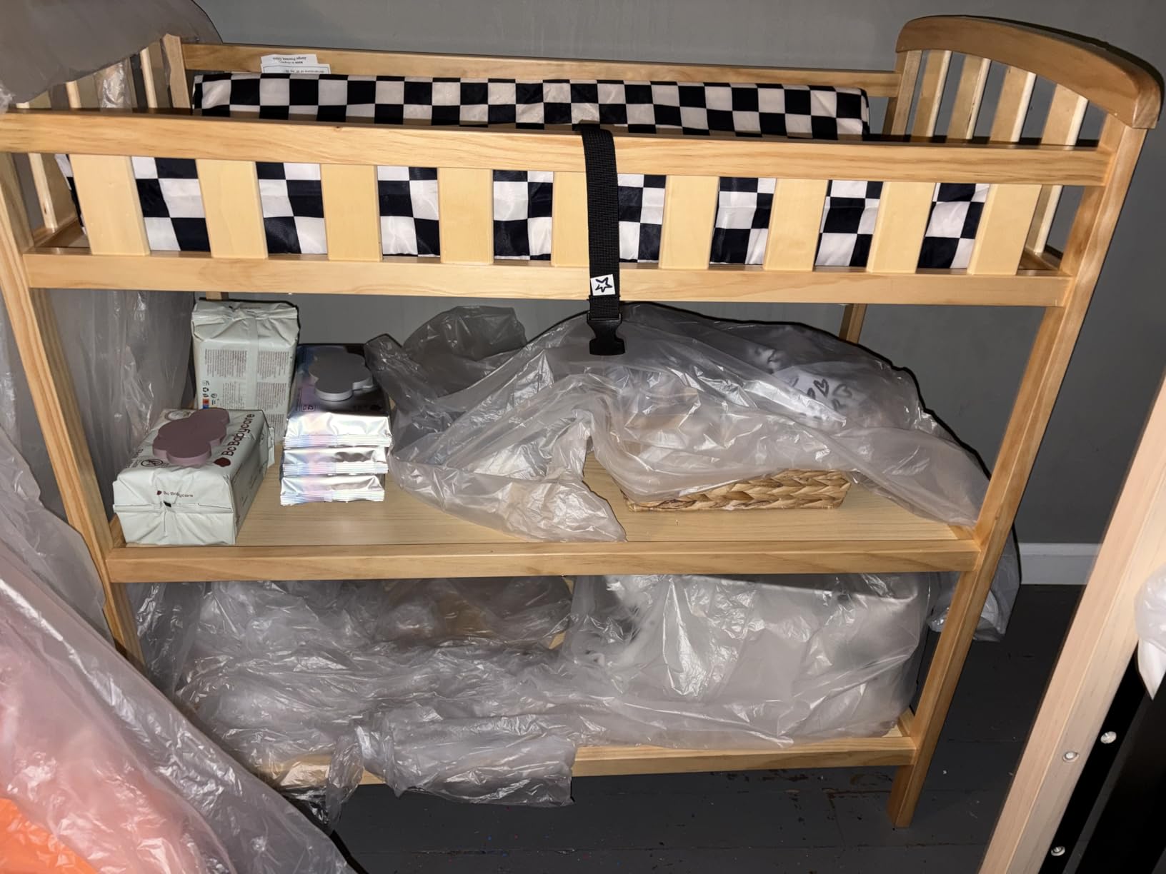 Dream On Me Emily Changing Table with Two Storage Shelves, White | BSA Verified, Changing Pad with Safety Belt, Elevated Side Rails, Made of Solid New Zealand Pinewood customer photo 2