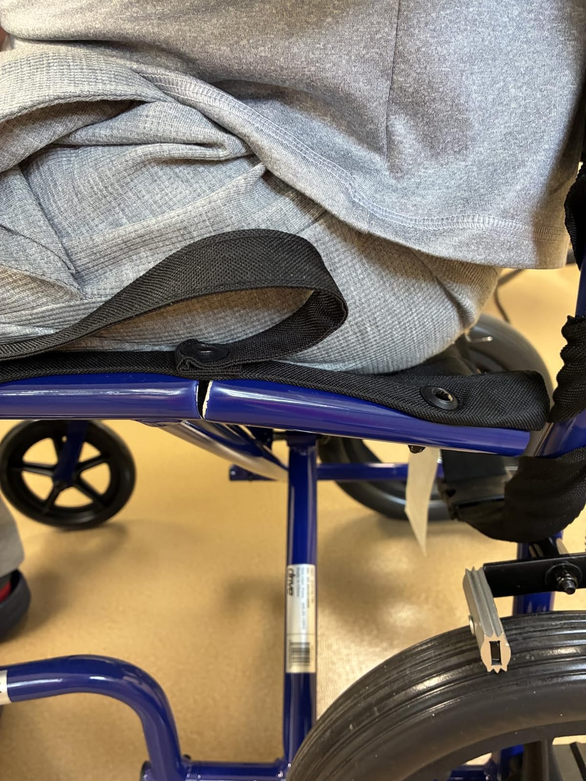 Drive Medical Lightweight Expedition Folding Transport Wheelchair, Blue | Folding Transport Wheelchair Features Hand Brakes, Large Rear Wheels and Compact Fold for Portable, Comfortable Support customer photo 1