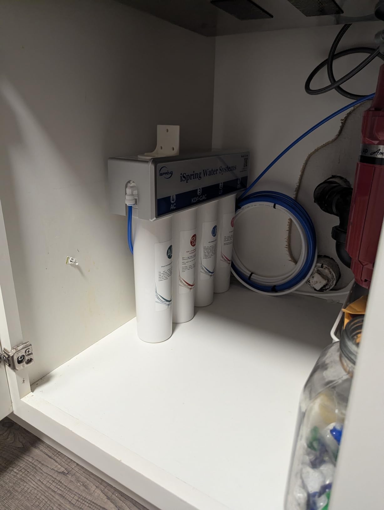 iSpring CU-A4 4-Stage Ultra Filtration Under Sink Water Filter System | 0.01um, Space-saving, Reduces 99.99% Contaminants, Quick Filter Change, With Brushed Nickel Faucet, Up to 12 Months customer photo 2