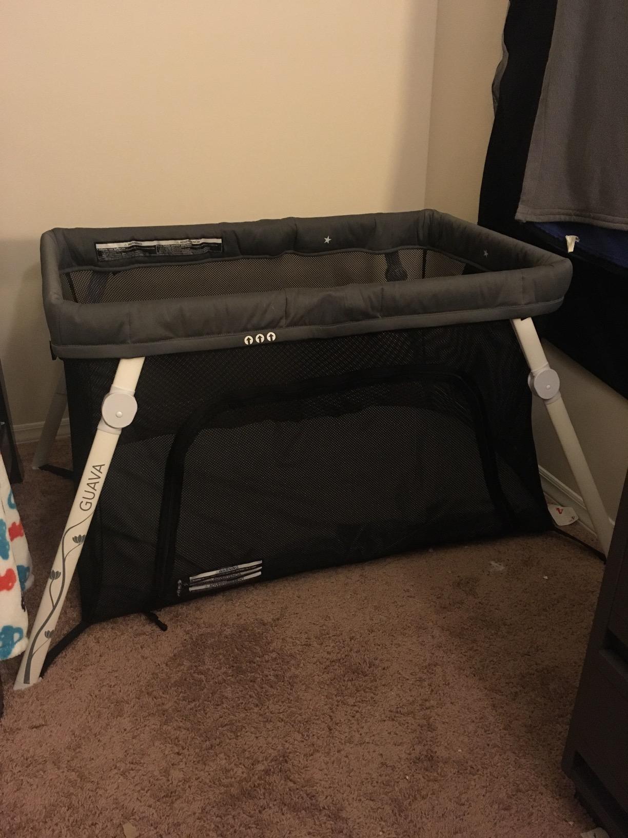 Guava Family Travel Crib with Lightweight Backpack Design | Certified Baby Safe Portable Crib | Folding Play Yard with Comfy Mattress customer photo 2