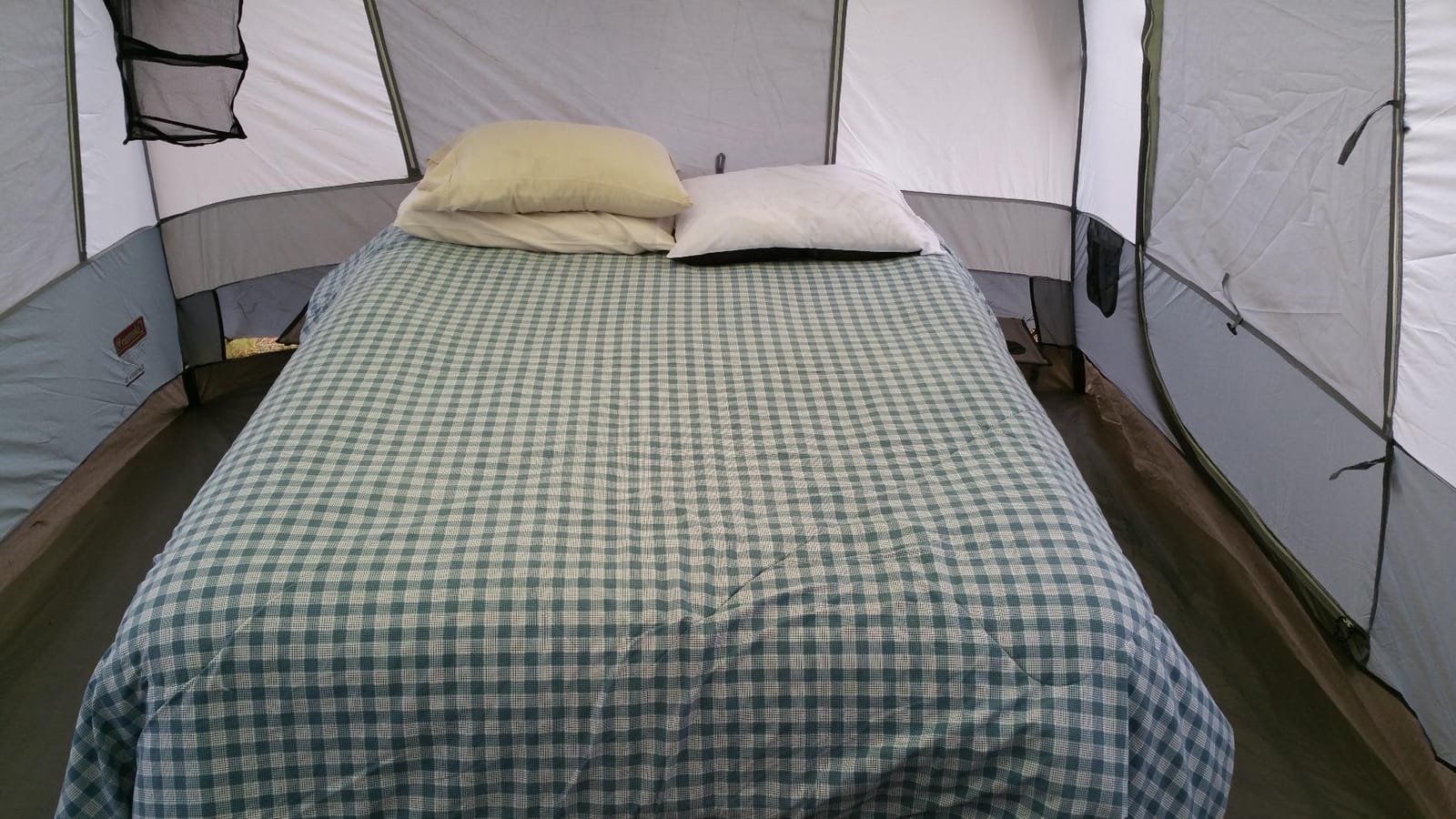 Coleman Queen-Size Airbed Cot Combination, Folding Air Mattress with Steel Frame & Side Table, Battery Pump Included, Great for Camping, Lounging, Elevated Sleeping, Guests customer photo 1