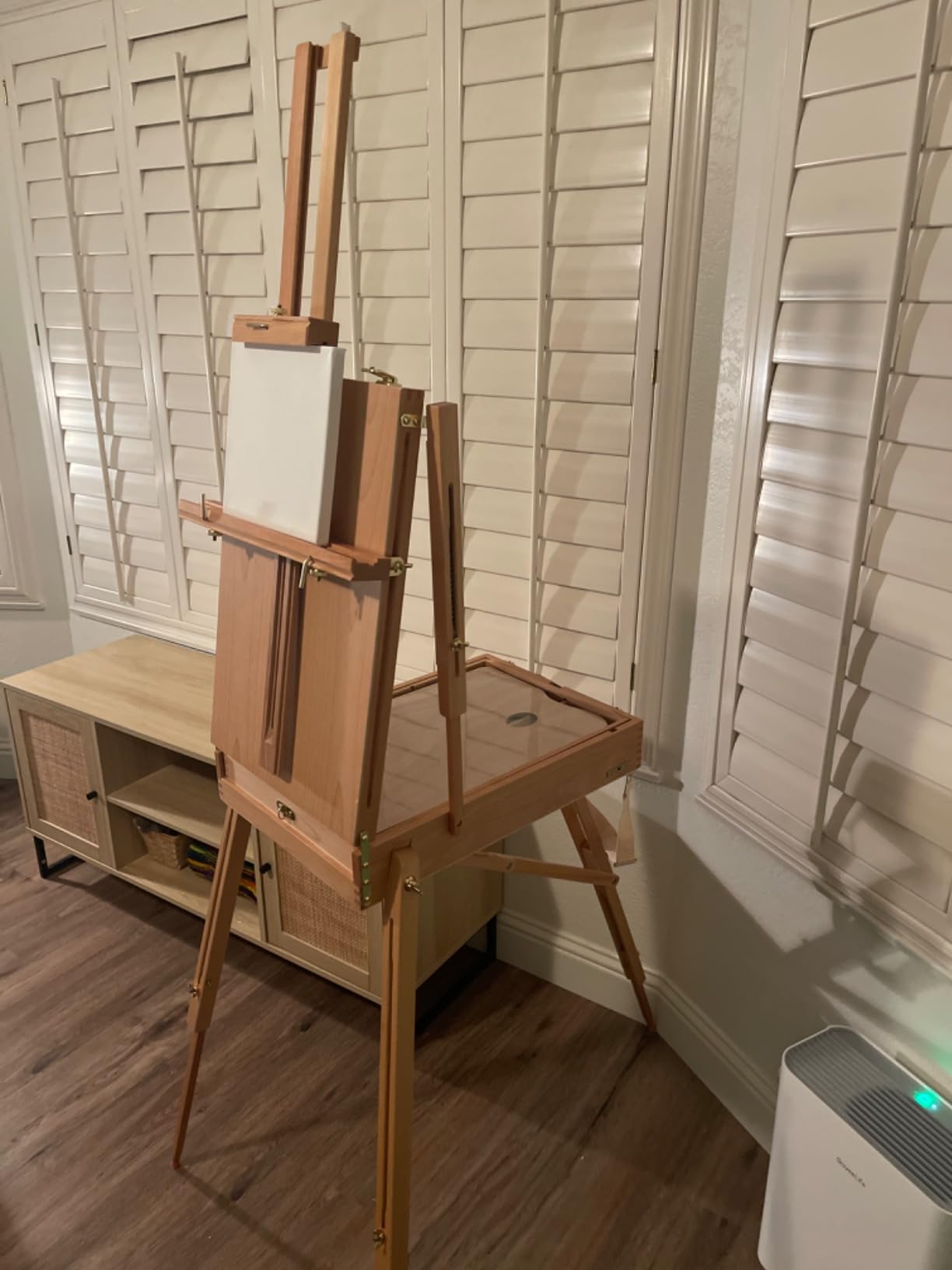 U.S. Art Supply Large Beechwood French Easel, Adjustable Plein Air Easels | Sketchbox Tripod for Field & Studio Painting Easel for Adults, Drawing, Display - Portable with Artist Drawer & Palette customer photo 2