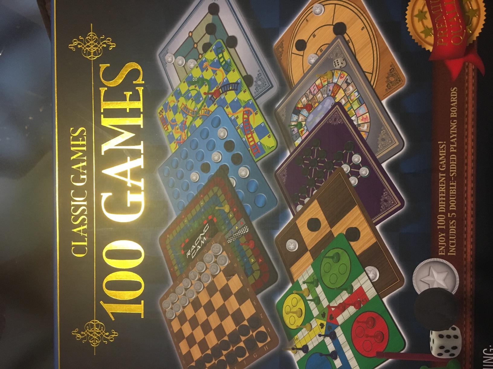 Merchant Ambassador: Classic Games, 100 Games, Enjoy 100 Different Games, Includes 5 Double-Sided Playing Boards, Fun for Children and Adults, For Ages 3 and up customer photo 2