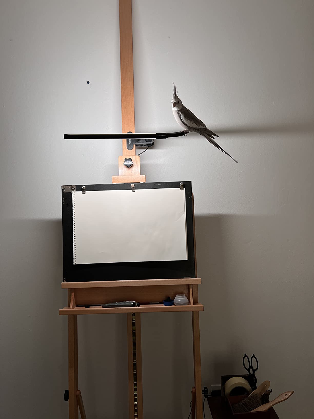 U.S. Art Supply Medium Wooden Studio H Frame Easel with Storage Tray - Adjustable to 96