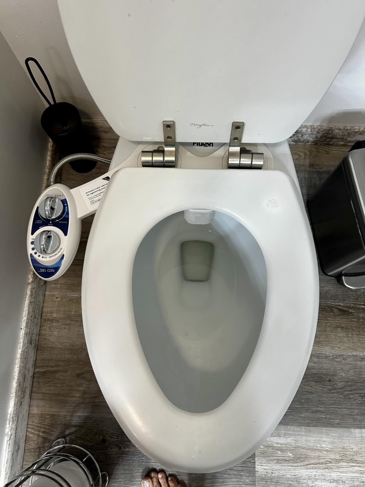 LUXE Bidet NEO 185 - Bidet Attachment for Toilet Seat, White | Non-Electric, Dual Nozzle, Self-Cleaning, Adjustable Water Pressure, Rear & Feminine Wash customer photo 2