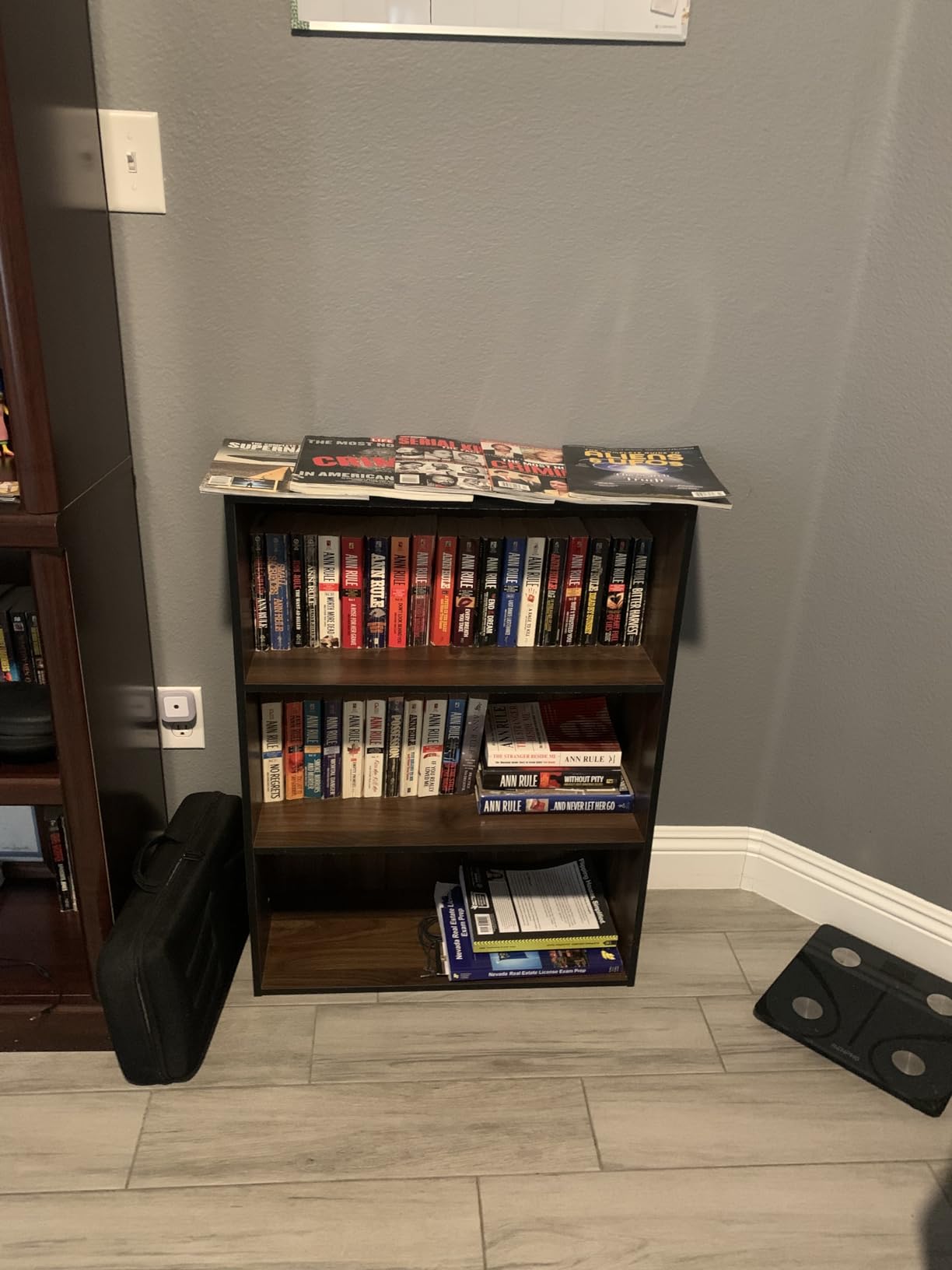 Furinno PASIR Book Shelf, 3-Tier Bookshelf, Storage Shelves Bookcase, 9.7 x 23.7 x 31.5, for Living Room, Bedroom, Home Office, Espresso customer photo 2