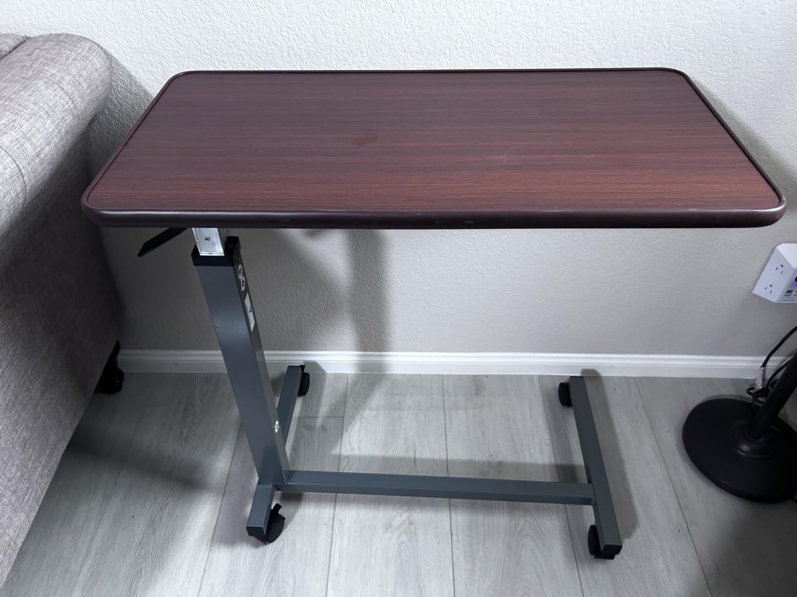 Vaunn Medical Adjustable Overbed Table with Wheels - Rolling Bedside Table for Hospital, Portable Standing Cart & Laptop Desk customer photo 1
