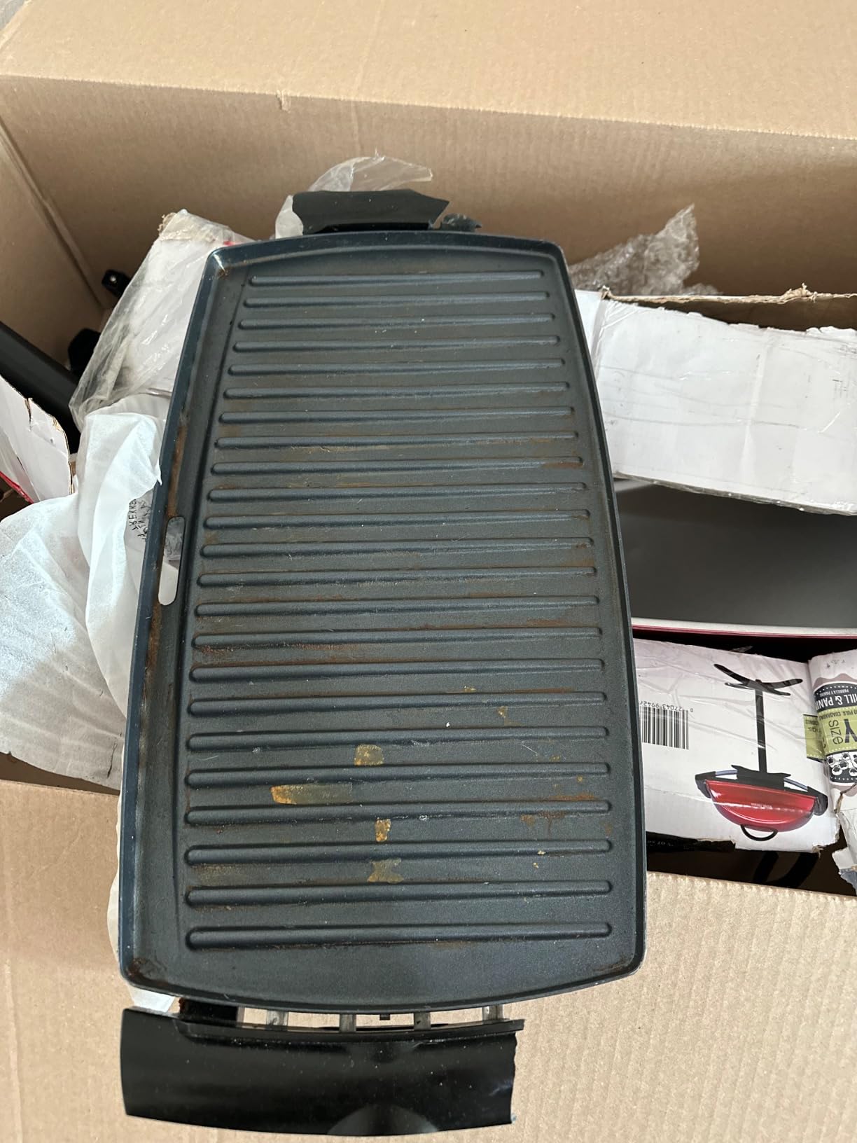 George Foreman Indoor/Outdoor Electric Grill with Stand | Indoor or outdoor electric grill with nonstick surface, 5 heat settings and fat-removing drip tray for healthier grilling customer photo 2