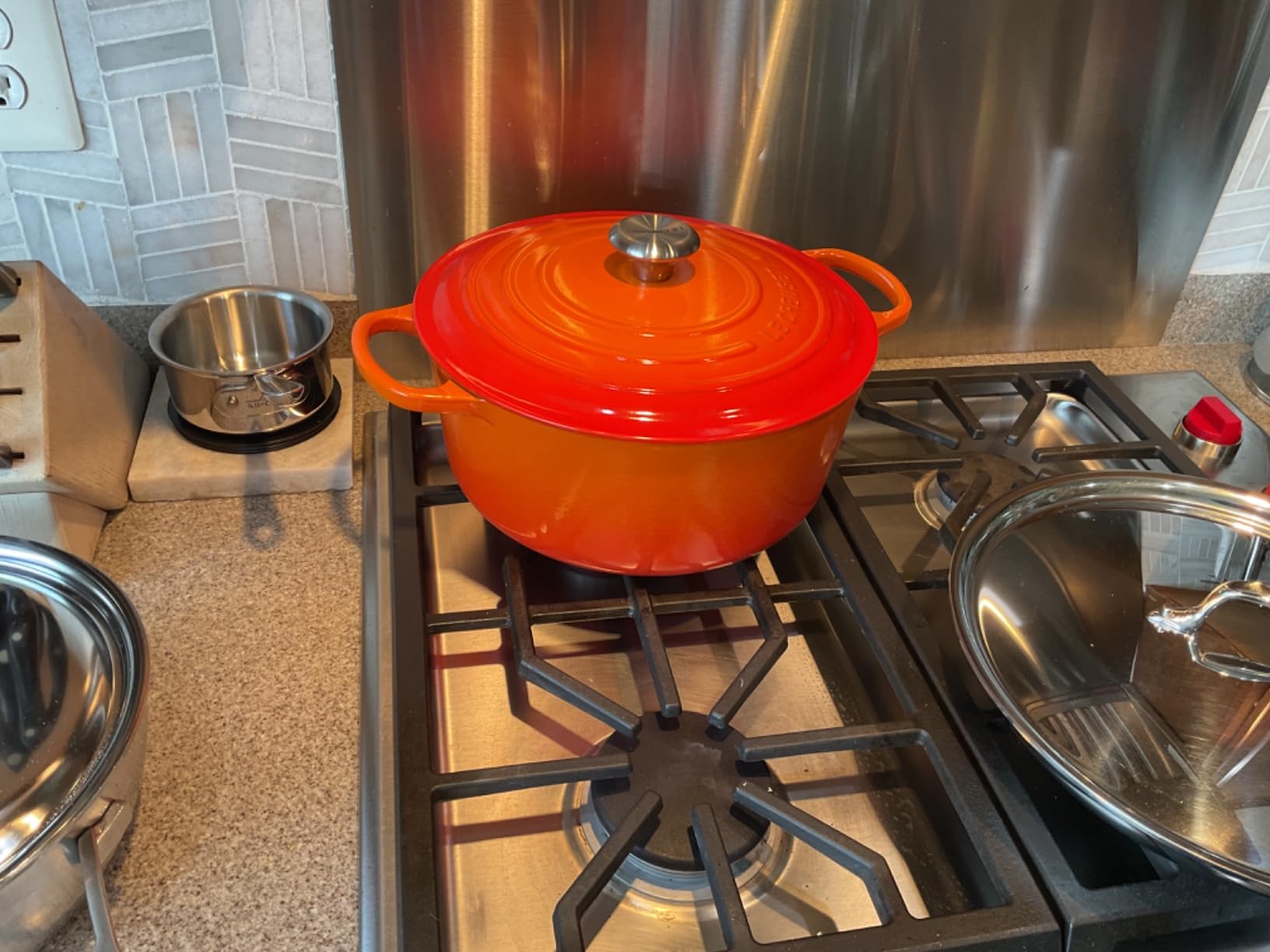 Le Creuset Enameled Cast Iron Round Dutch Oven, 5.5 qt., Cerise customer photo 1