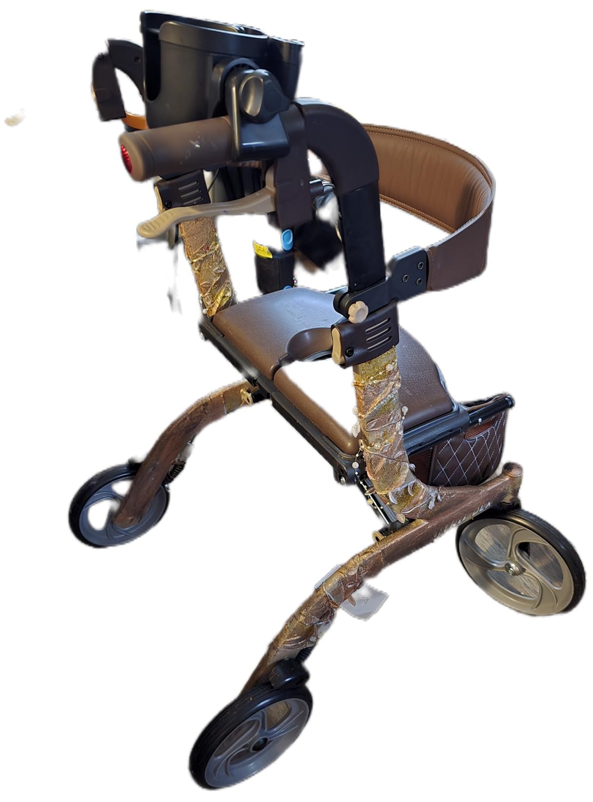 Drive Medical Nitro DLX Foldable Rollator Walker, 10 Inch Wheels, Champagne | Rollator Walker Features Hand Activated Brakes, Padded Seat, Storage Bag and 10 Inch Front Wheels for Easy Mobility customer photo 2