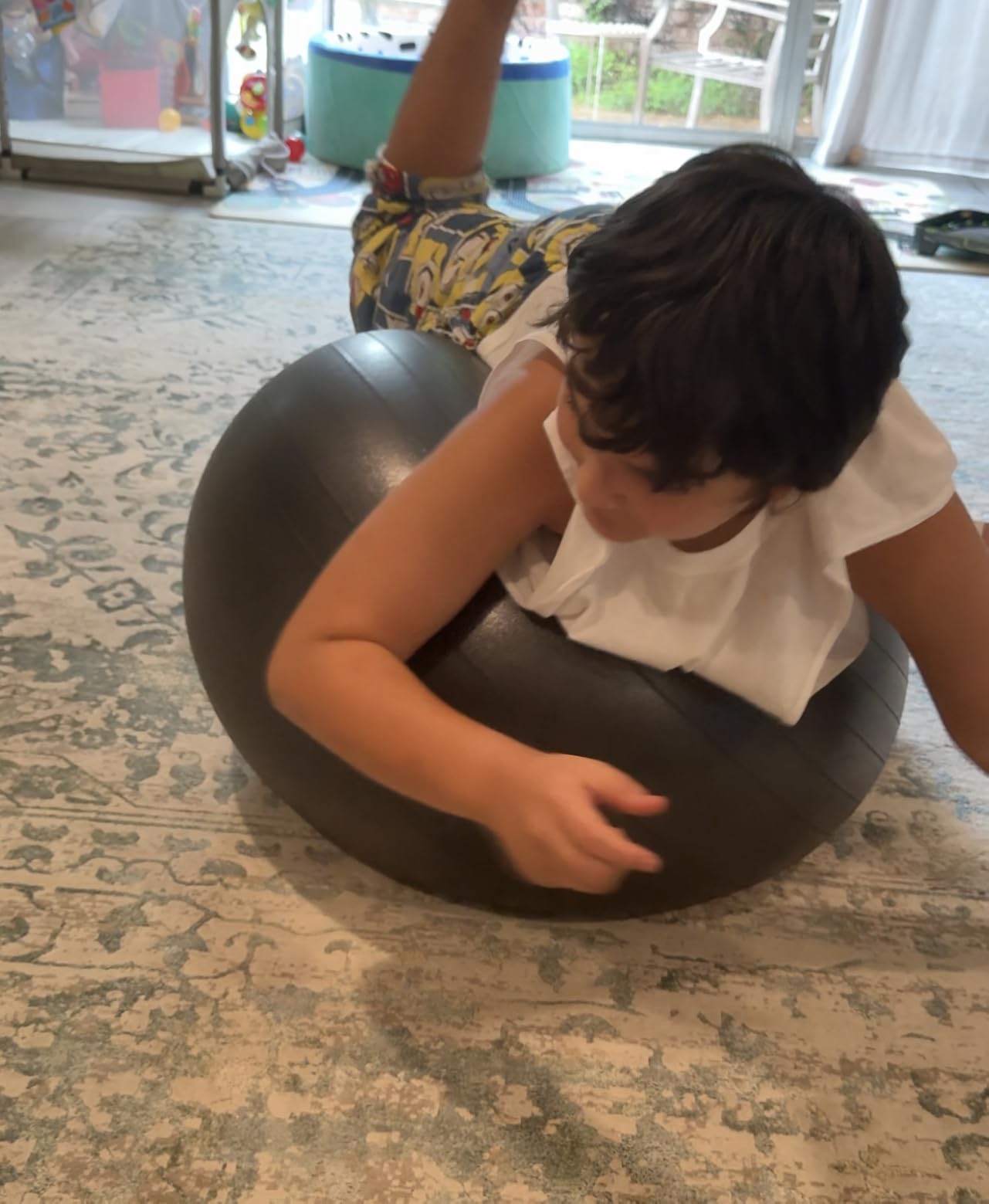 URBNFit Exercise Ball - Yoga Ball for Workout Pregnancy Stability - AntiBurst Swiss Balance Ball w/ Pump - Fitness Ball Chair for Office, Home Gym customer photo 2