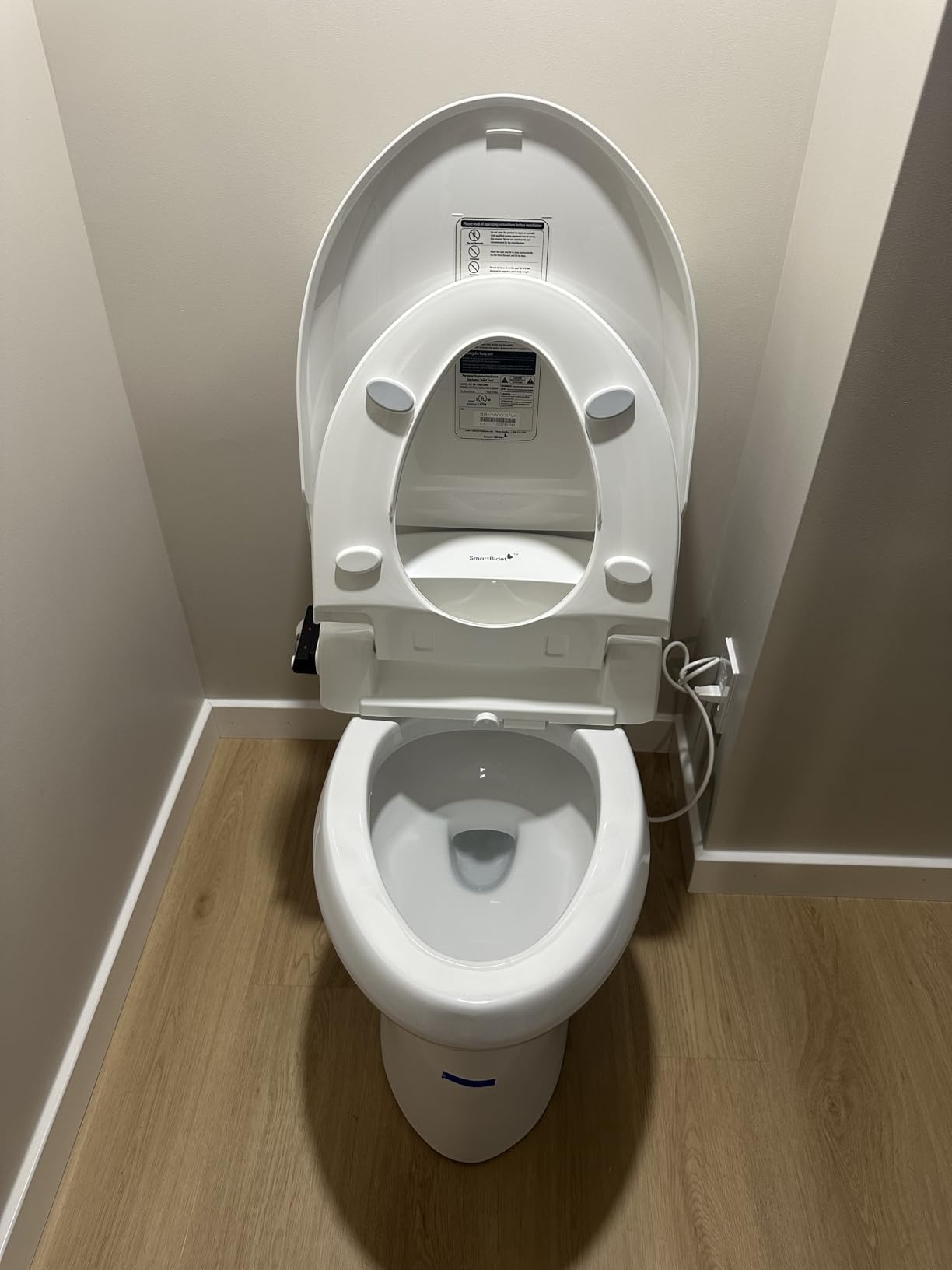 SmartBidet SB-1000 Smart Bidet Electric Bidet Toilet Seat with Heated Seat, Warm Water, Air Dryer - Remote Control, Elongated customer photo 1