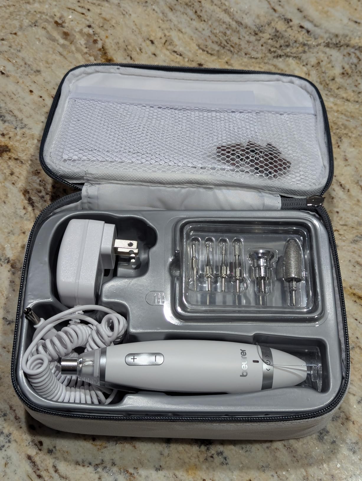Burer MP62 Professional Nail Drill Kit, Portable Electric File Machine with 10 Attachments & 10 Sanding Bands, Efile Dremel for Acrylic Gel Manicure and Pedicure, LED Light, with Storage Case customer photo 1