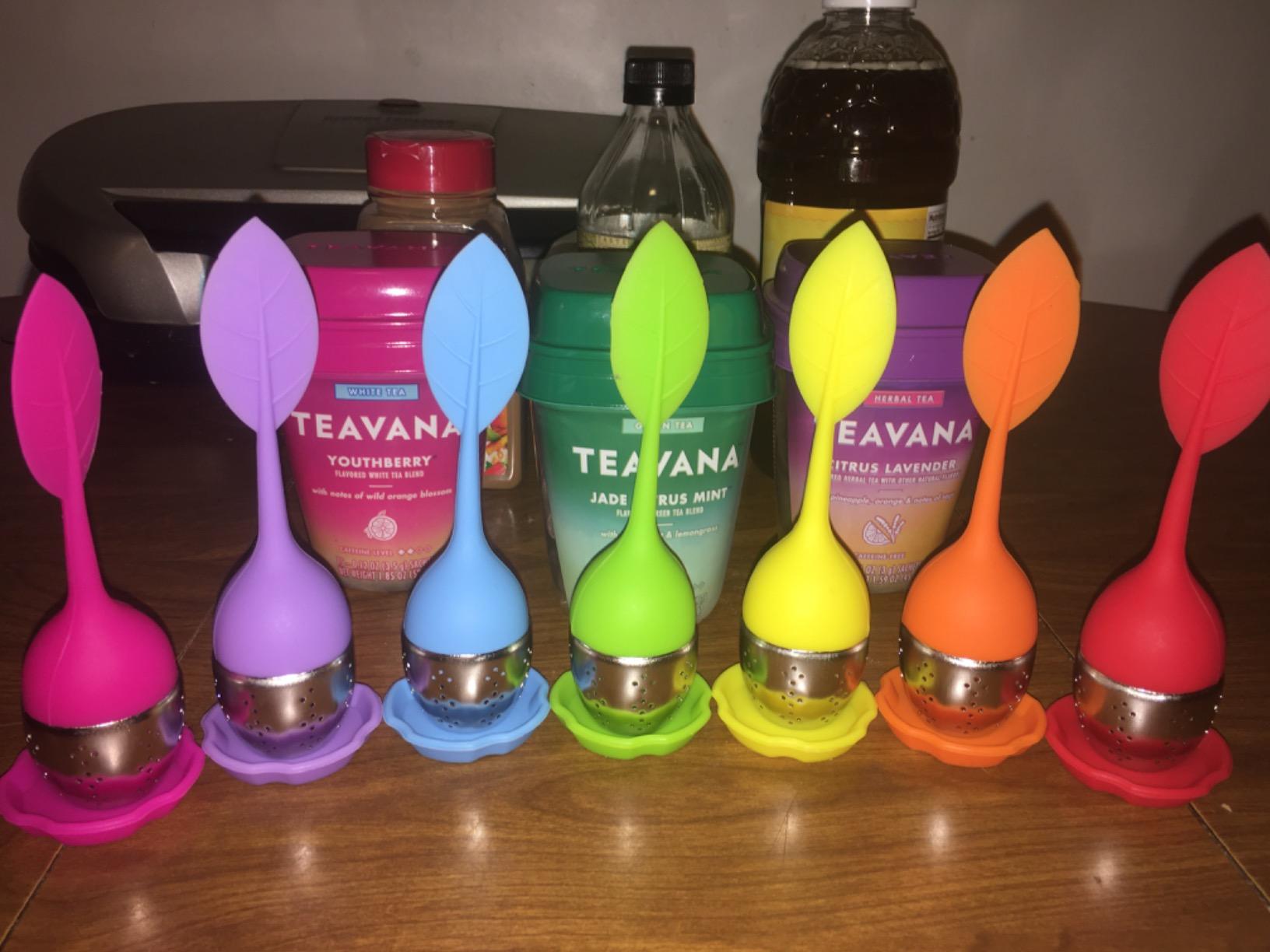 Bekith 7 Pack Silicone Tea Infuser, Cute Loose Leaf Tea Steeper, Fine Mesh Tea Strainer with Drip Tray, Stainless Steel Tea Filter Ball Tea Diffuser Steeper for Cup Mug customer photo 2