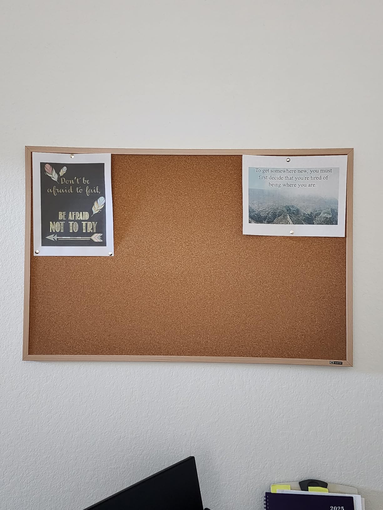 Quartet Cork Bulletin Board, Framed Corkboard, 2' x 3', Black Frame, Message Board, Vision Board (MWDB2436-BK) customer photo 2