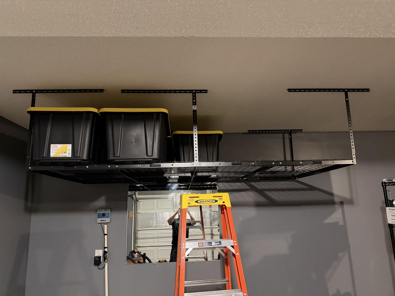 FLEXIMOUNTS 4x8 Overhead Garage Ceiling Storage Rack Organization, Black customer photo 1
