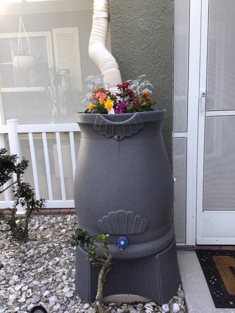 Good Ideas Rain Wizard Urn Shaped Water Collection Barrel, 50 Gallon | Light Granite- Plastic Resin Rain Barrel, Rainwater Collector with Self-Draining Planter Top & Meshed Screen to Block Debris customer photo 1