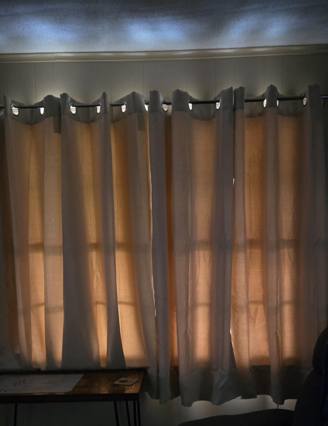 NICETOWN Halloween Pitch Black Solid Thermal Insulated Grommet Blackout Curtains/Drapes for Bedroom Window (2 Panels, 42 inches Wide by 63 inches Long, Black) customer photo 2
