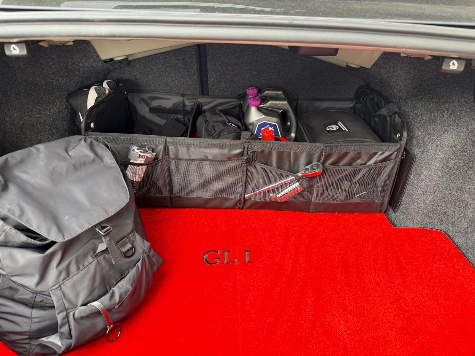 Car Trunk Organizer for SUV & Truck Cargo Storage, Large, Black | Fits Cars, SUVs & Trucks 4 Adjustable Compartments Non-Slip Base & Straps Foldable 11 Pockets Car Accessories customer photo 1