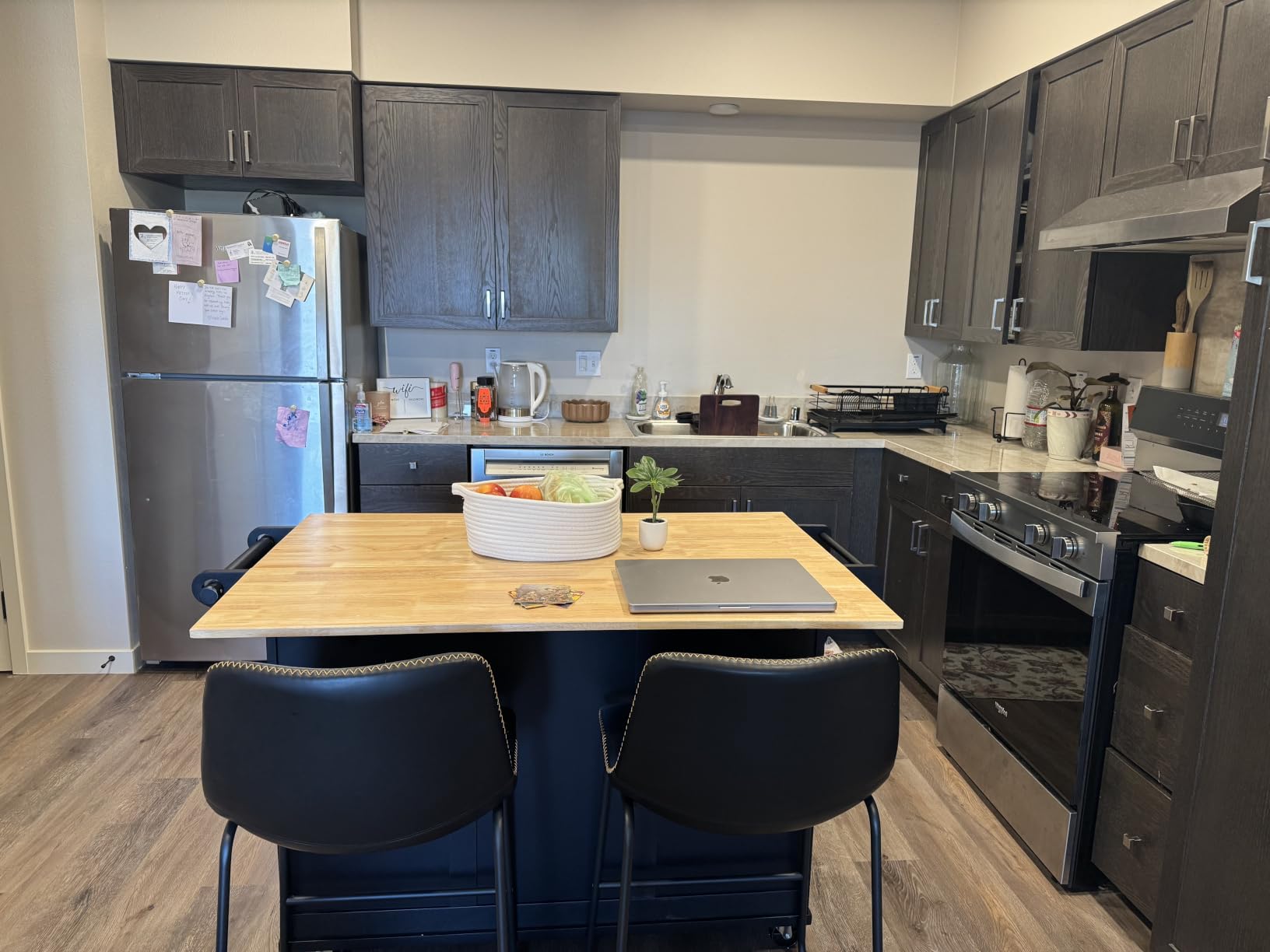 Homestyles Dolly Madison Off-White Mobile Kitchen Island Cart with Wood Drop Leaf Breakfast Bar customer photo 2
