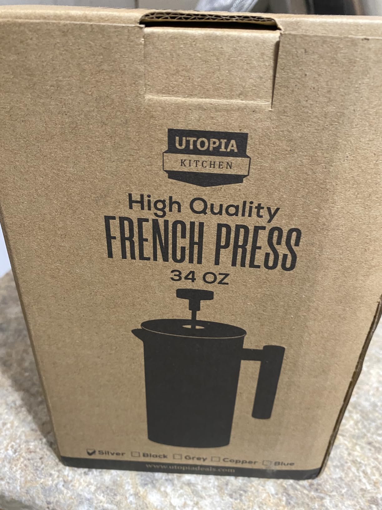 Utopia Kitchen 304 Grade Stainless Steel French Press 34 Oz, Silver, Double Wall Insulated Coffee Press with 4-Level Filtration System, Includes 2 Extra Filters, Rust-Free, Dishwasher Safe customer photo 1
