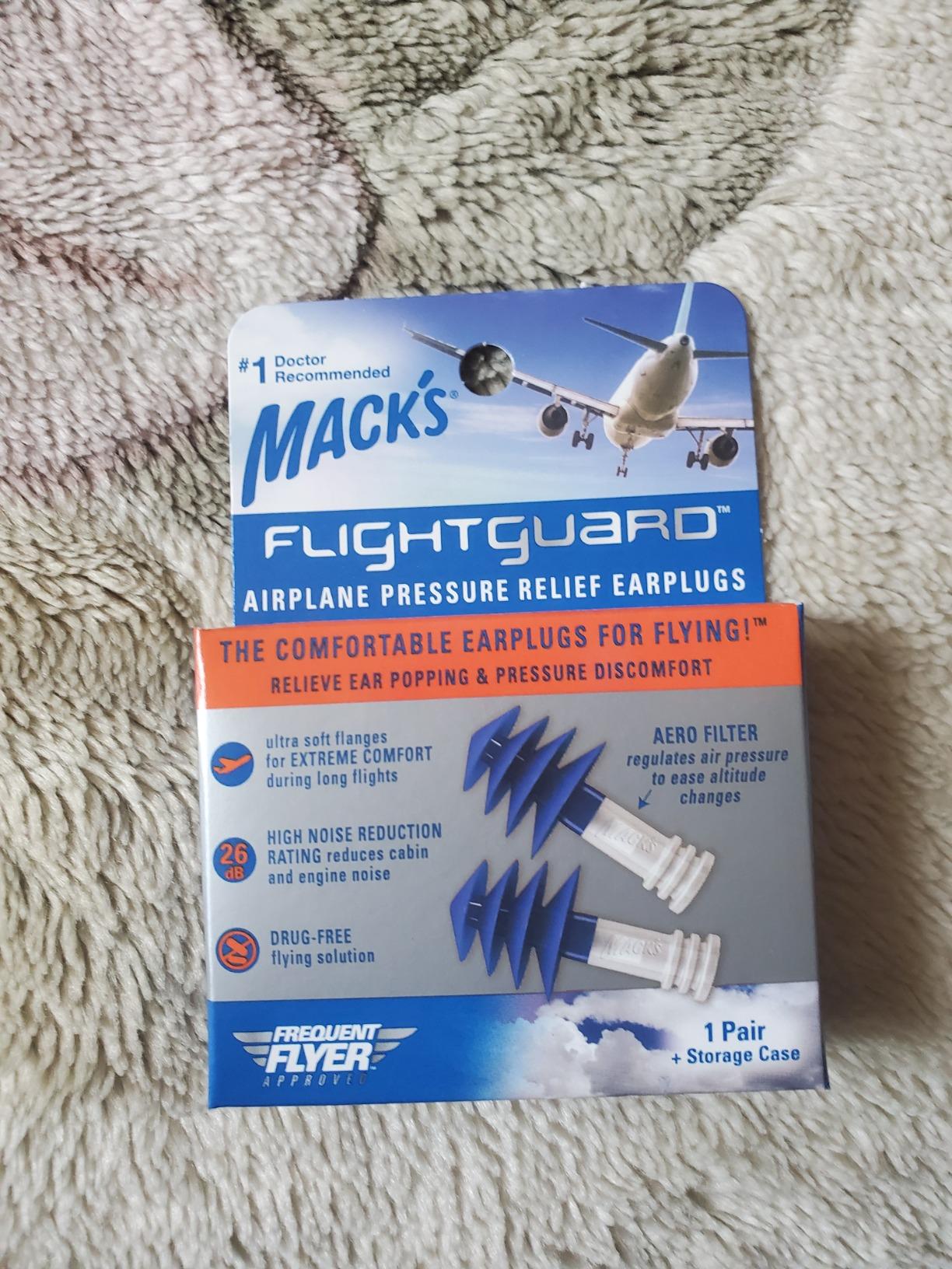 Mack's Flightguard Airplane Pressure Relief Earplugs - 26dB NRR, 33dB SNR - Comfortable, Safe, Travel Ear Plugs for Flying Air Pressure Ear Pain, Ear Popping and Noise Reduction customer photo 1