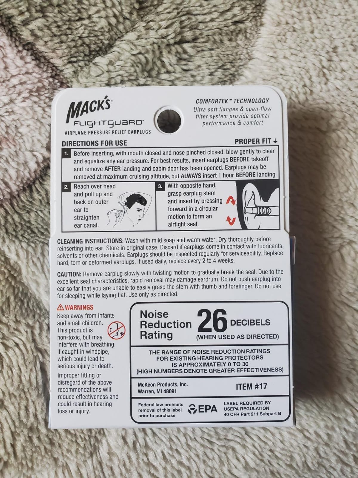 Mack's Flightguard Airplane Pressure Relief Earplugs - 26dB NRR, 33dB SNR - Comfortable, Safe, Travel Ear Plugs for Flying Air Pressure Ear Pain, Ear Popping and Noise Reduction customer photo 2