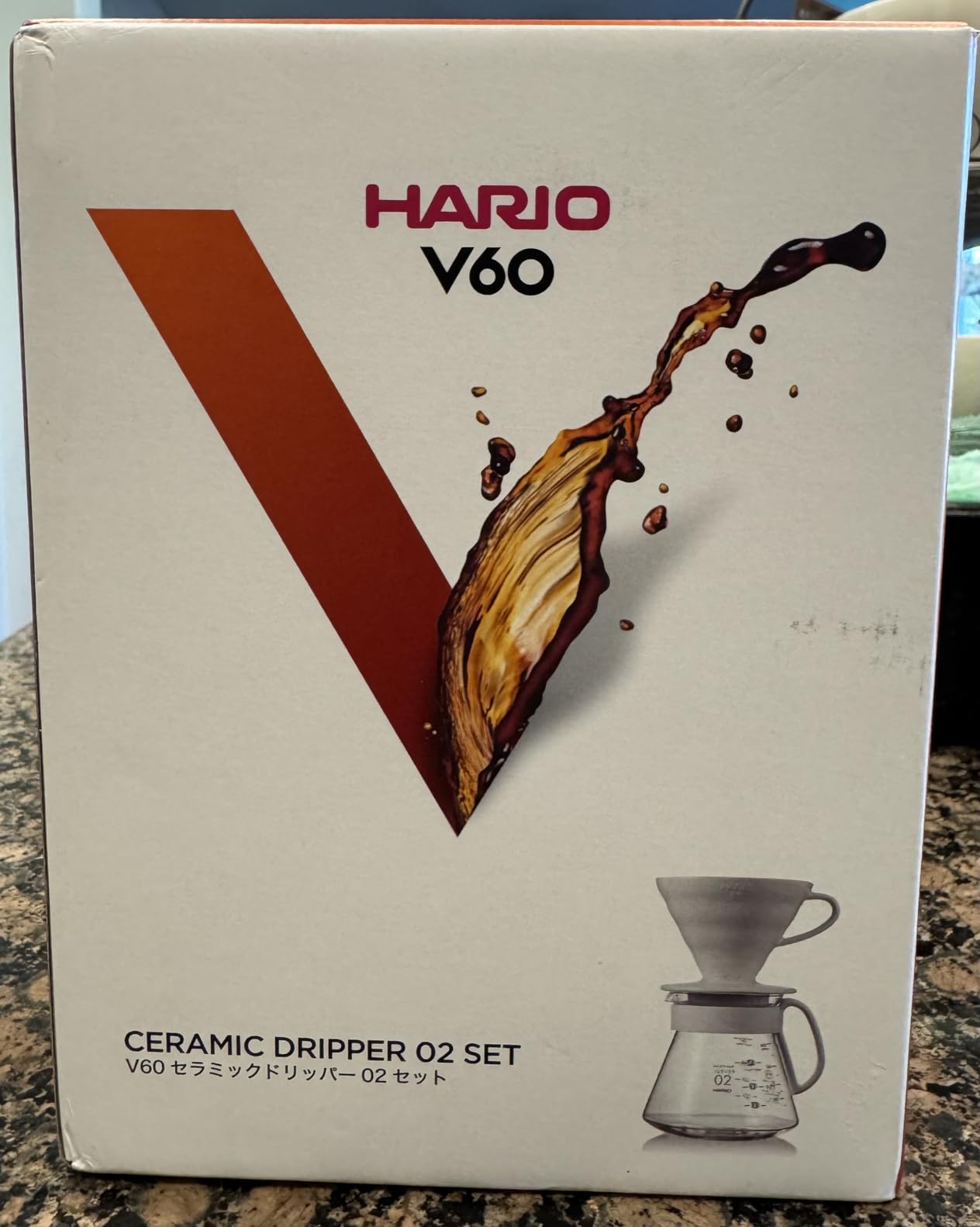 Hario V60 Ceramic Pour Over Coffee Set, Size 02, White customer photo 2