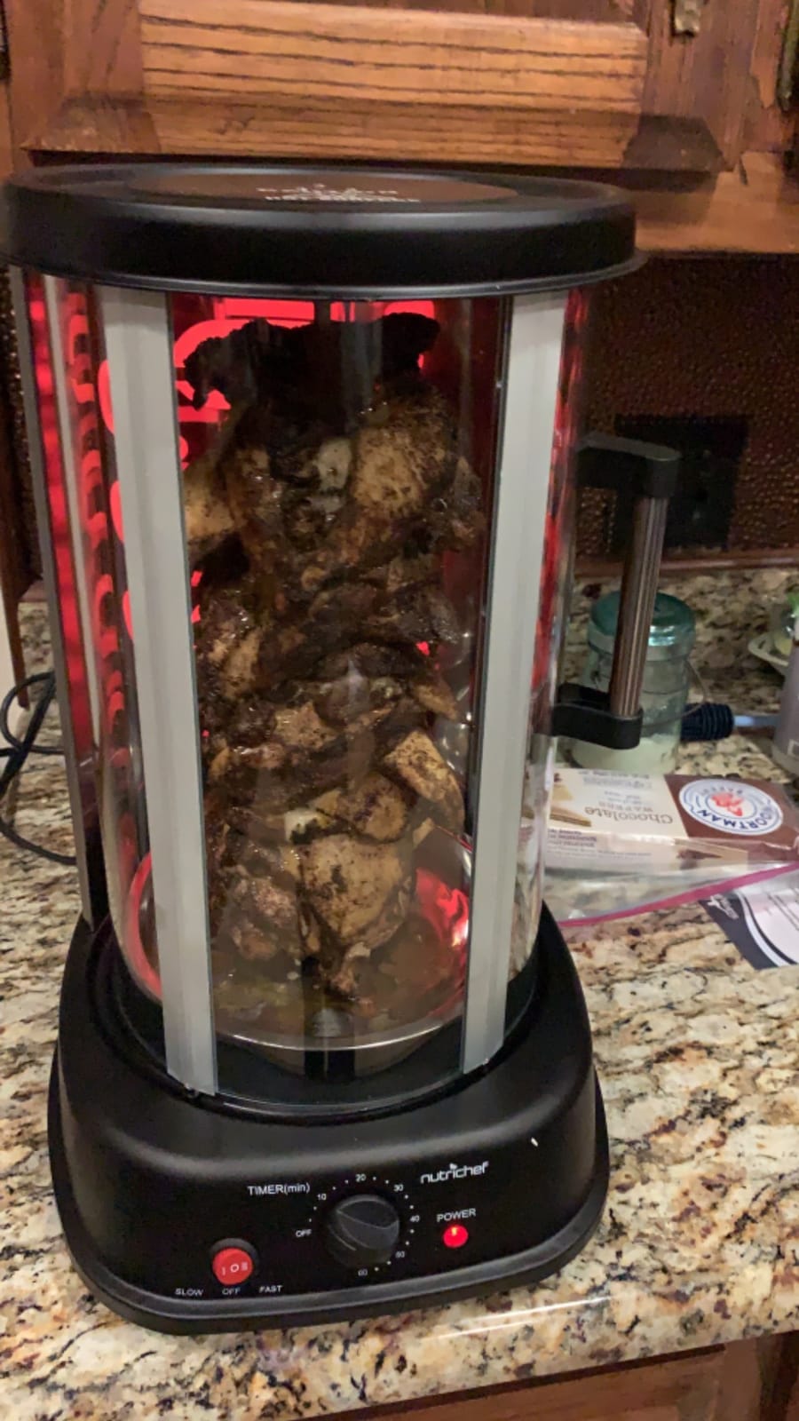 NutriChef Countertop Vertical Rotating Oven - Rotisserie Shawarma Machine, Kebob Machine, Stain & Heat Resistant Door & Energy Efficient, Includes Kebob Rack with 7 Skewers (PKRTVG34) customer photo 2