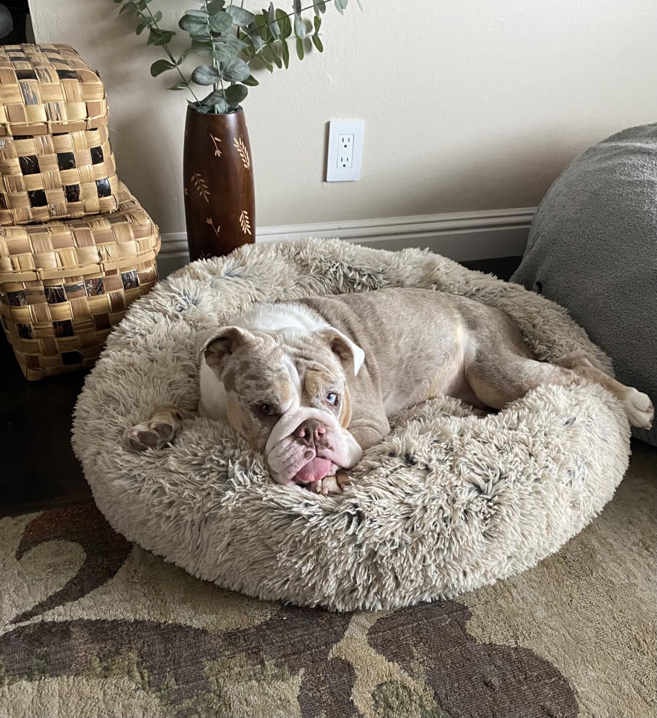 Best Friends by Sheri Original Calming Donut Dog Bed, Frost Gray, Small 23