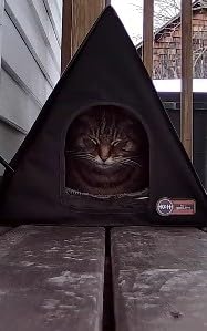 K&H Outdoor Cat House Heated A-Frame Shelter for Outside, Safety Listed 20W | Heated Cat House for Outside, Weatherproof Shelter for Strays & Ferals, Insulated Outdoor Kitty House, Removable Door Flap customer photo 1