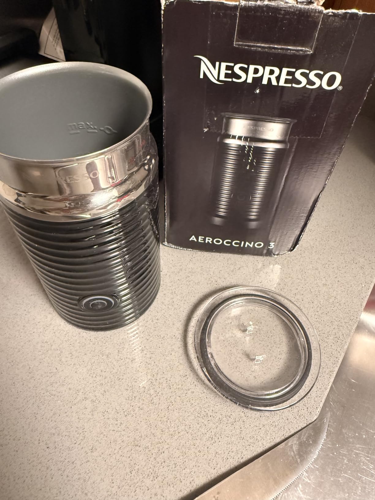 Nespresso Aeroccino 3 Milk Frother, Black, Steel | Steel customer photo 2
