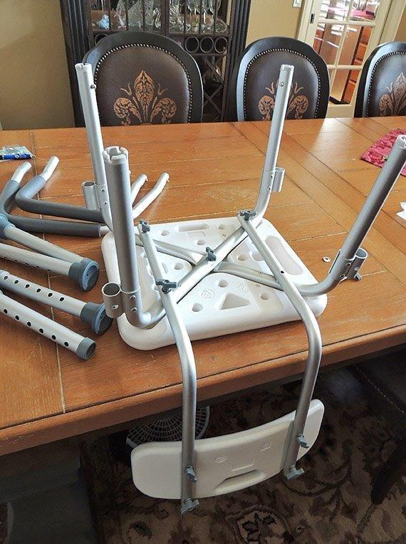 Vaunn Medical Deluxe Spa Shower Chair with Arms and Back, Bath Seat for Seniors, 450 lbs Max Weight, White with Light Gray Arms customer photo 2