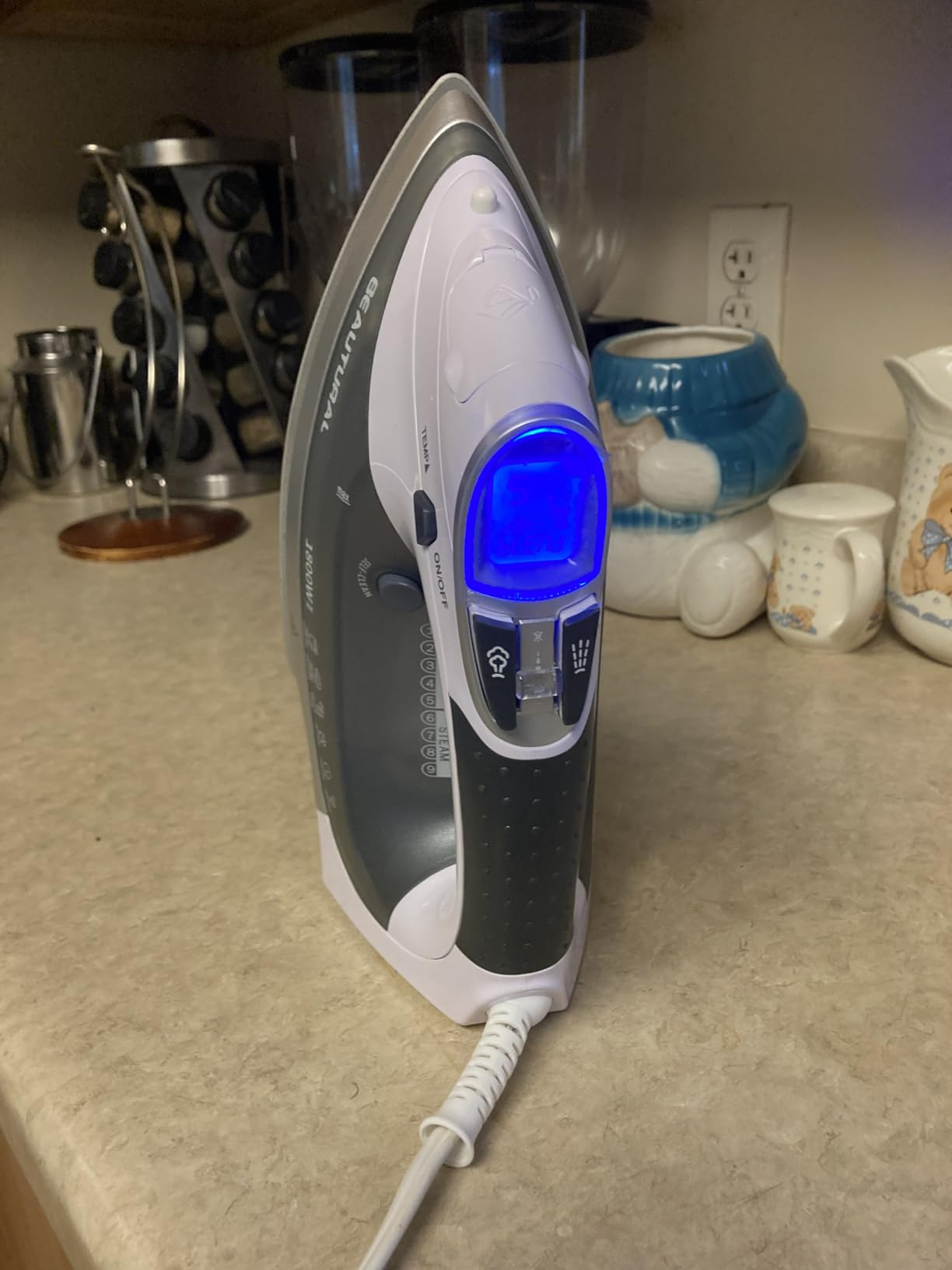 BEAUTURAL 1800 Watts Steam Iron with Digital LCD Screen, 3-Way Auto Shutoff | Double-Layer and Ceramic Coated Soleplate, 9 Preset Temperature, Burst of Steam for Variable Fabric, Anti-Drip and Anti-Calc customer photo 1