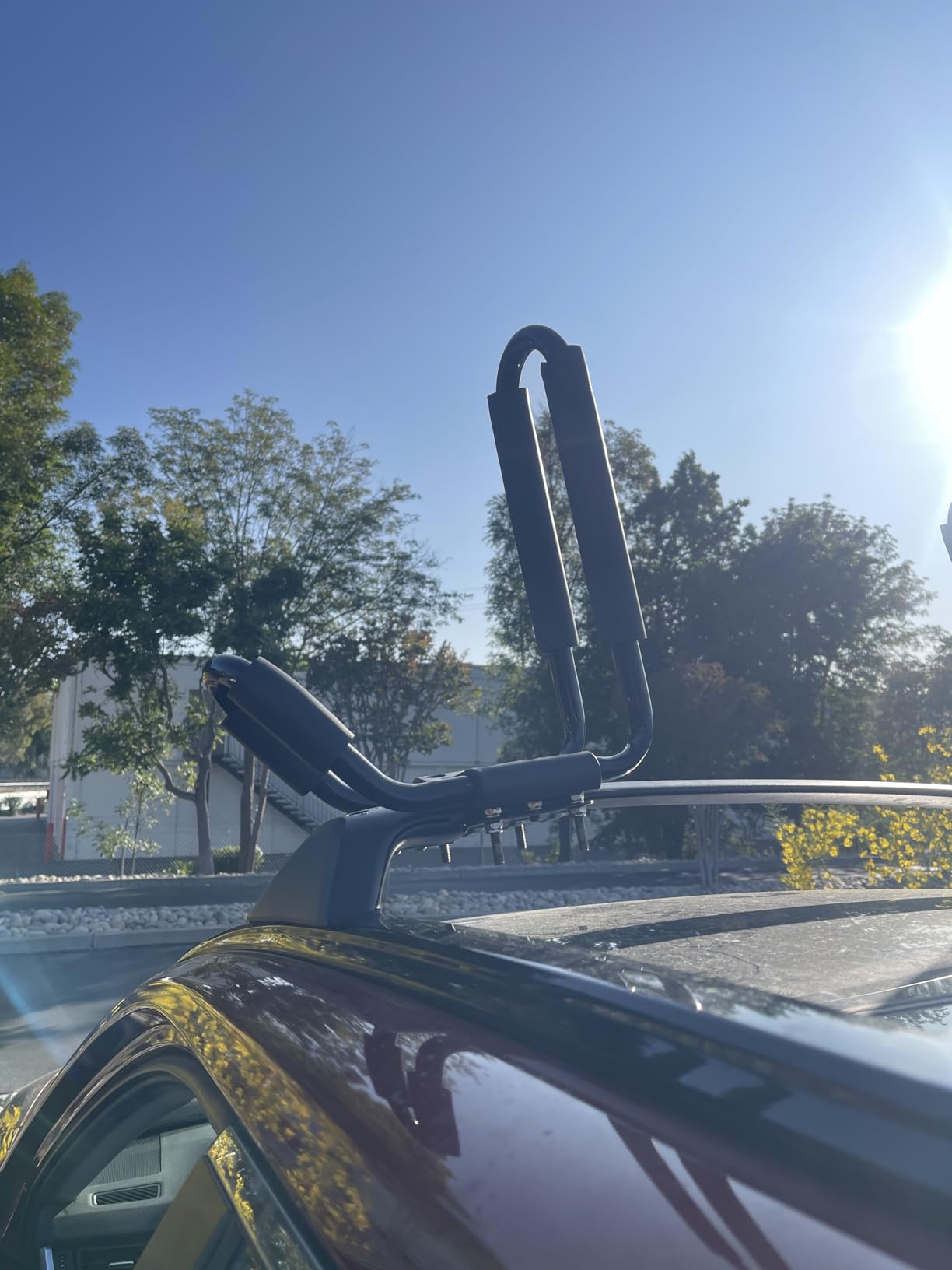 2 Pairs Heavy Duty Kayak Rack-Includes 4 Pcs Ratchet Tie-Mount on Car Roof Top Crossbar-Easy to Carry Kayak Canoe Boat Surf Ski (J-Bar Rack) customer photo 1
