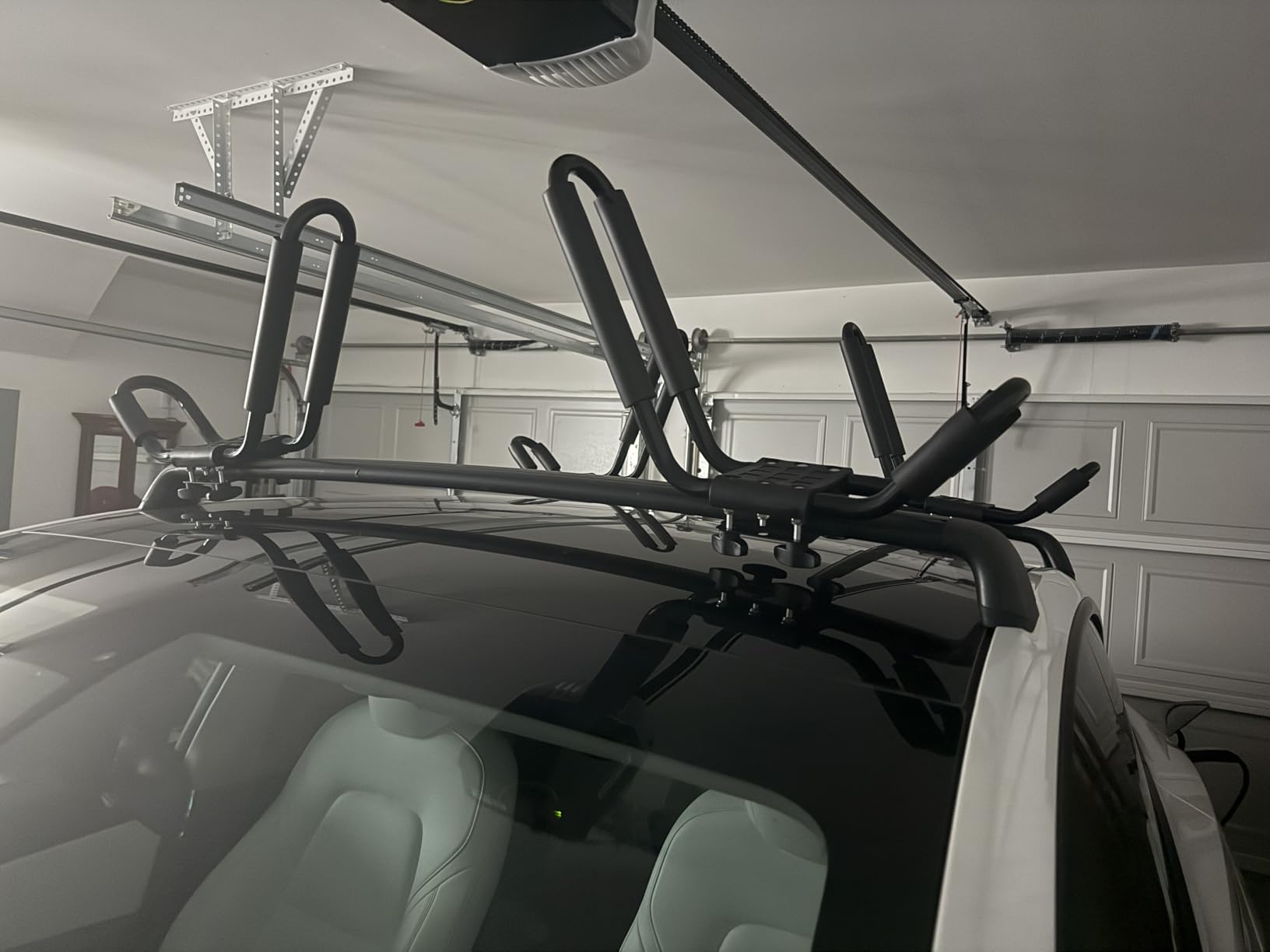 2 Pairs Heavy Duty Kayak Rack-Includes 4 Pcs Ratchet Tie-Mount on Car Roof Top Crossbar-Easy to Carry Kayak Canoe Boat Surf Ski (J-Bar Rack) customer photo 2