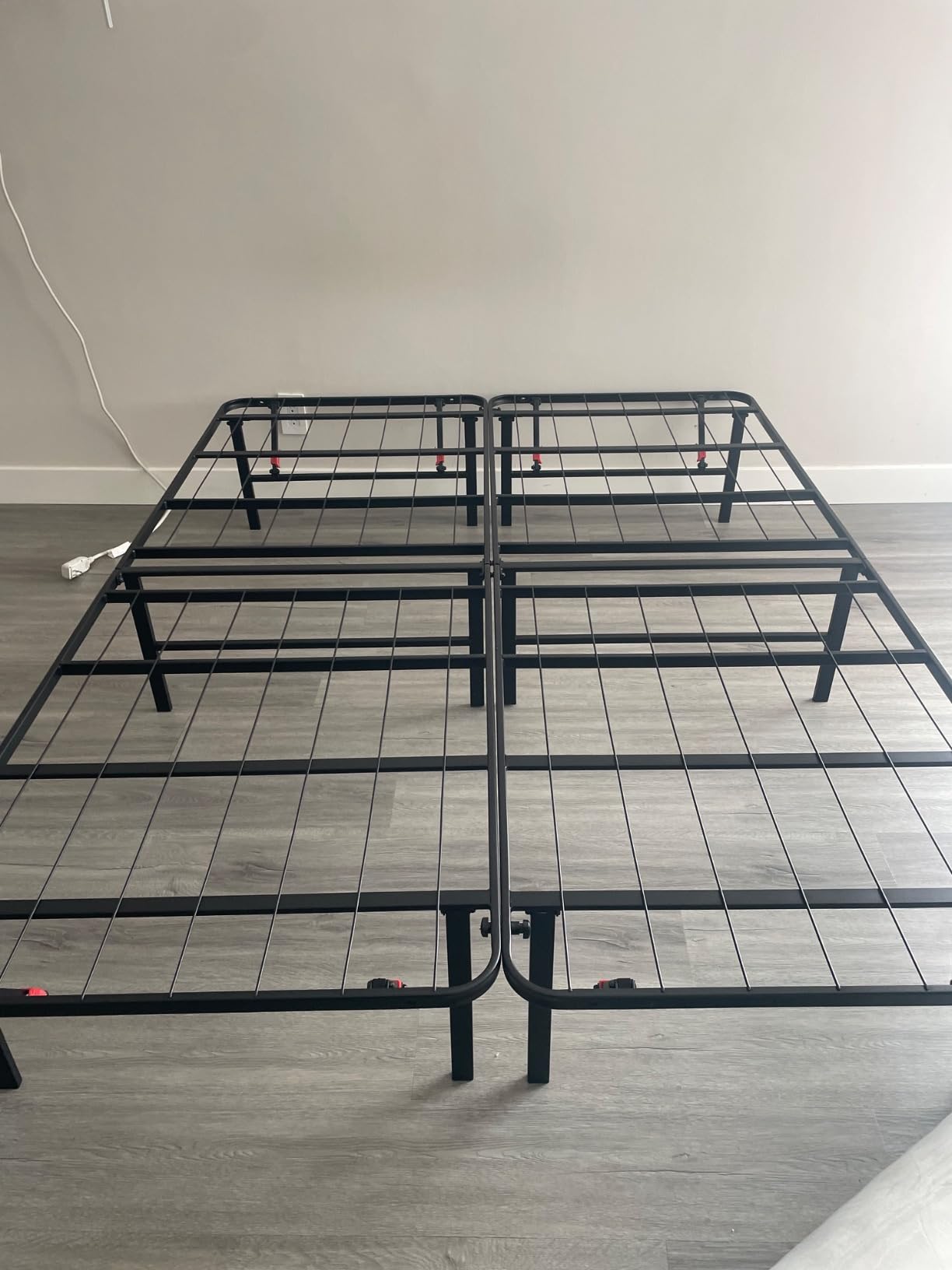 Amazon Basics Bed Frame with Storage, Foldable Metal Platform, Sturdy Steel, No Box Spring Needed, 14-inch High, Tool-Free Setup, Noise Free, Easy Assembly, Queen Size, Black customer photo 1