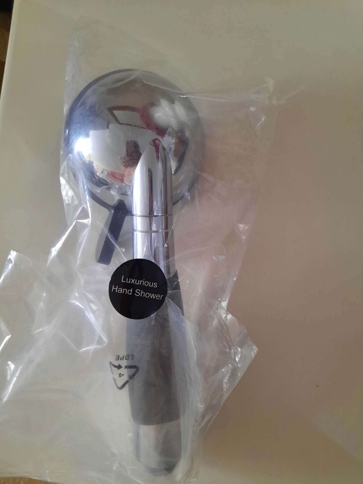 YOO.MEE ADA Handheld Shower, Fits Elderly and People Disabled in Action | Big-button Turning, Silicone Grip, Pause Setting, for Parkinson, Arthritis, 79 Inch Stainless Steel Hose Included, Chrome customer photo 2