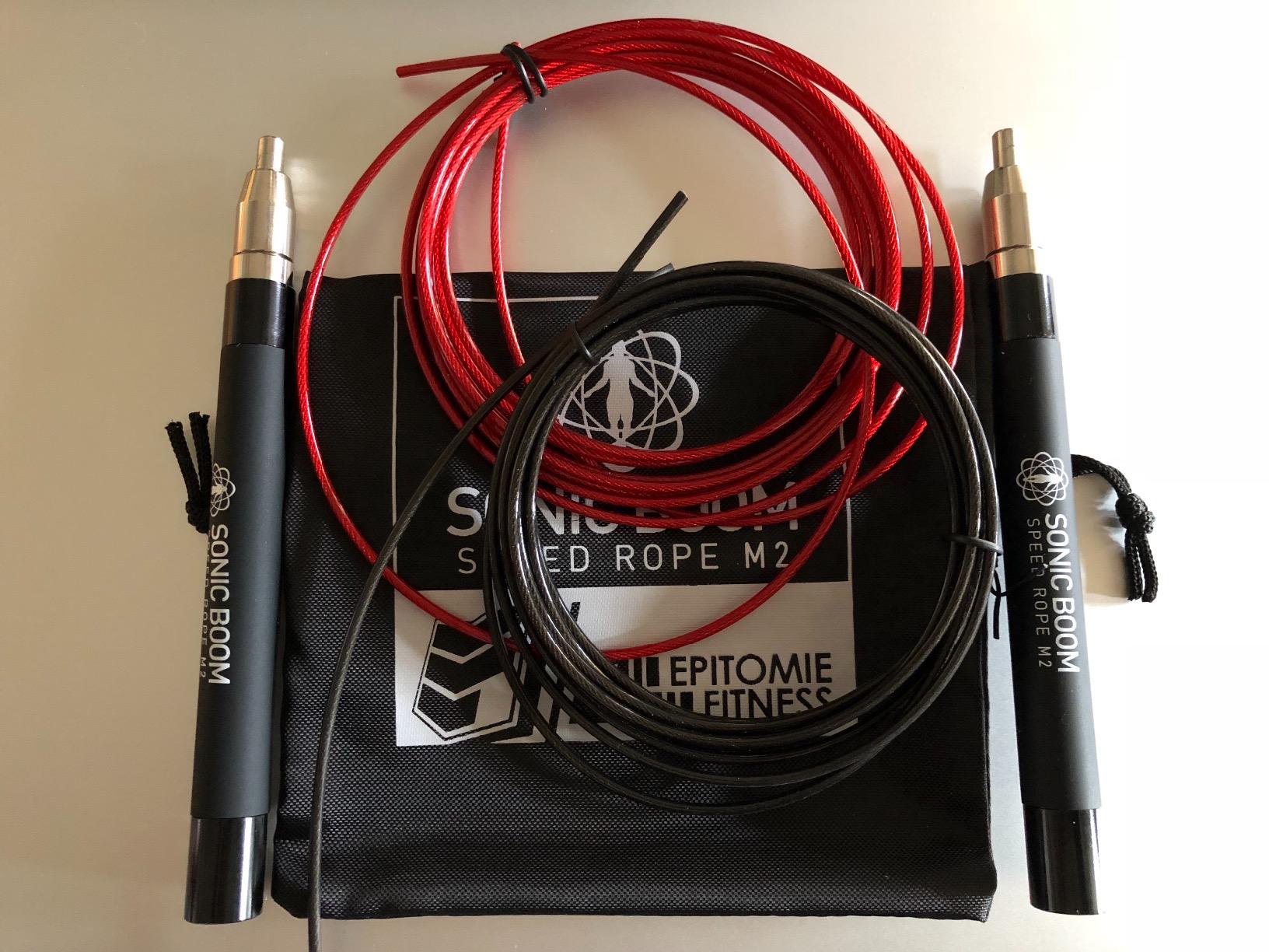 Epitomie Fitness Sonic Boom M2 High Speed Jump Rope - Patent Pending Self-Locking, Screw-Free Design - Weighted, 360 Degree Spin, Silicone Grip with 2 Speed Rope Cables customer photo 2