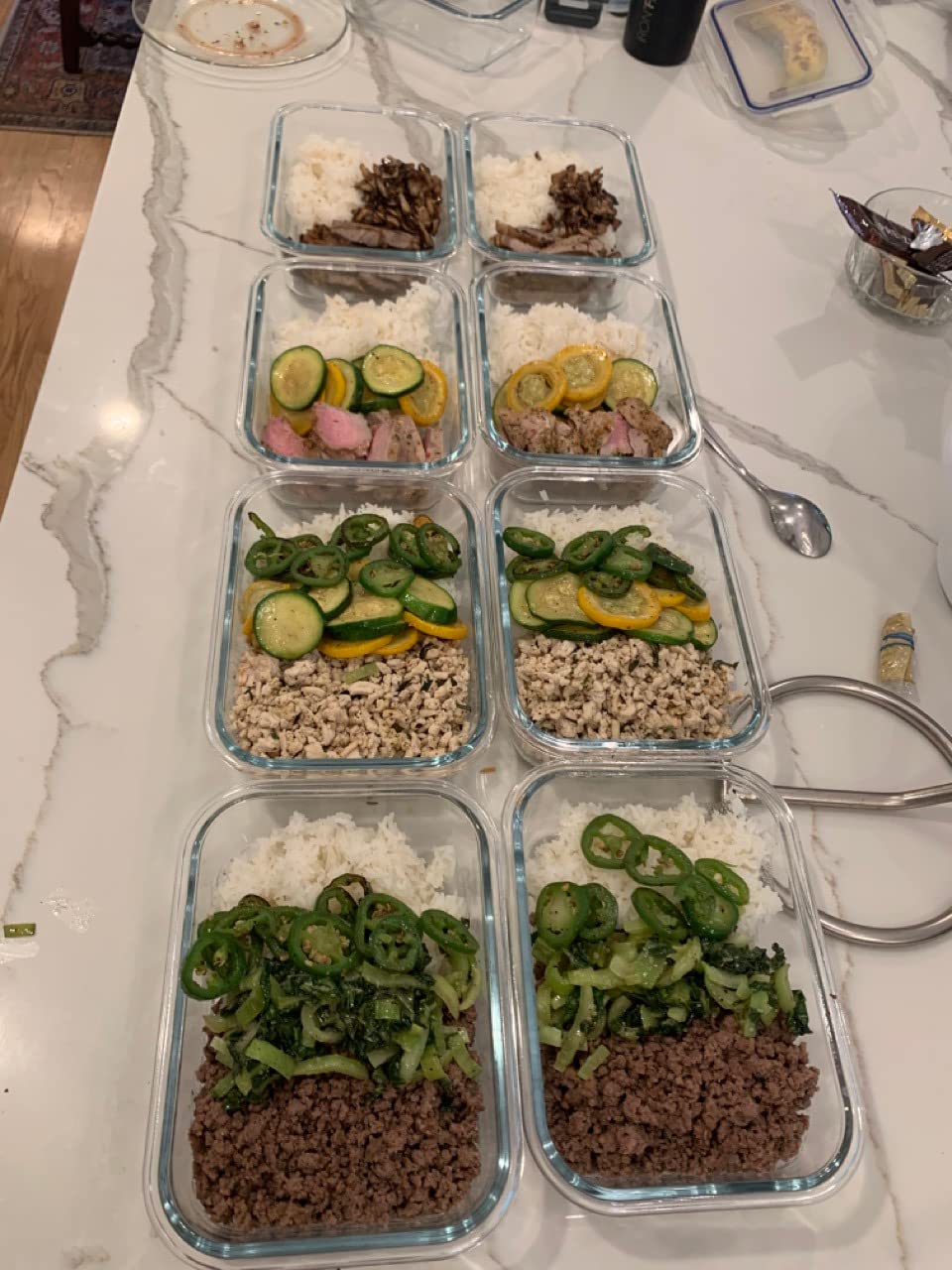 M MCIRCO 5 Pack 36 oz Glass Food Storage Containers with Lids, 4.5 Cups, Gray | Glass Meal Prep Containers, Airtight Lunch Containers with Lids, Microwave, Oven, Freezer and Dishwasher Friendly, BPA Free customer photo 2