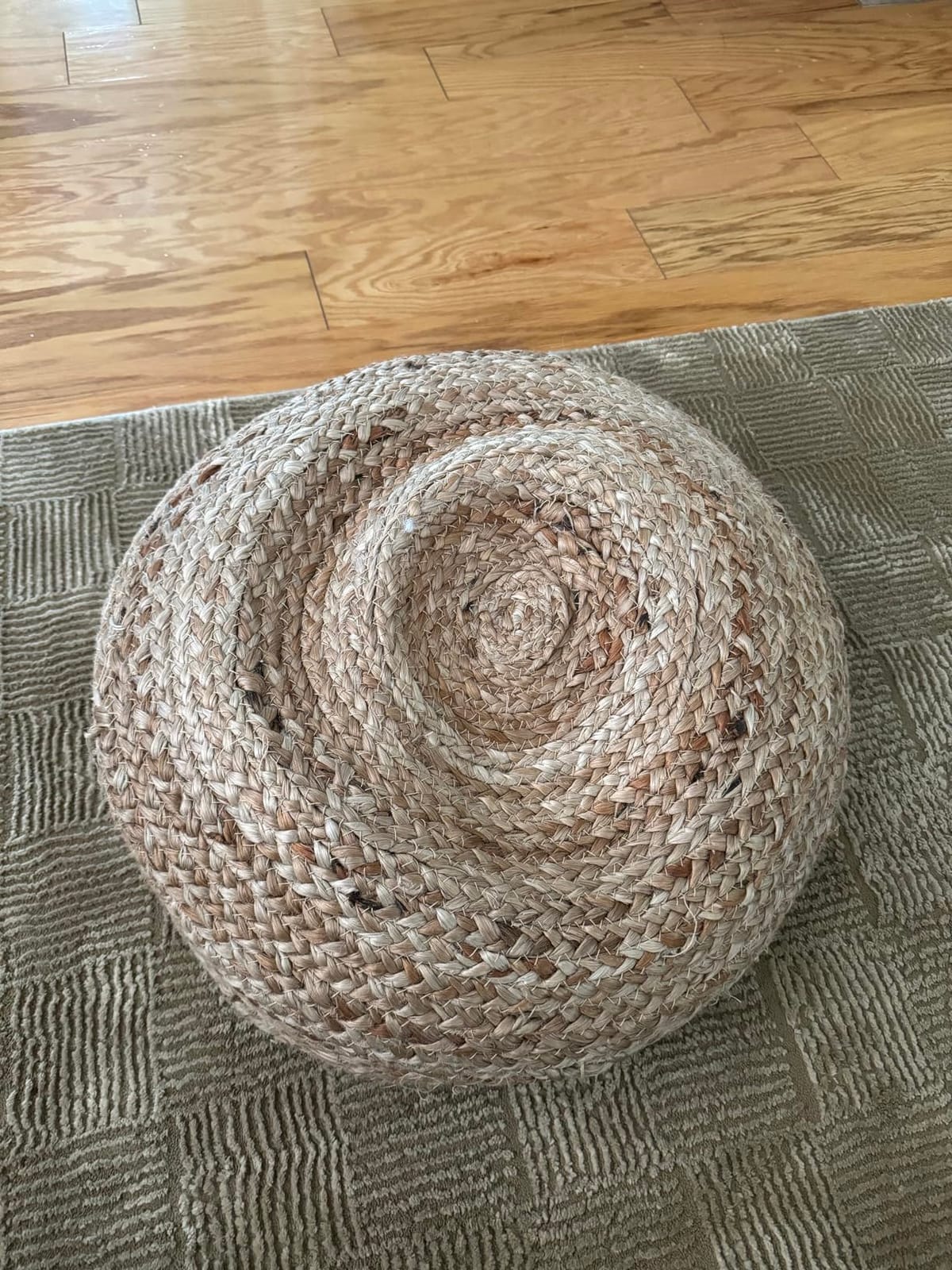 Decor Therapy Round Pouf Ottoman Footrest, Natural Jute Woven, Boho Pouf, Bohemian Style Casual Seating for Living Room, Bedroom, Patio Decor 19