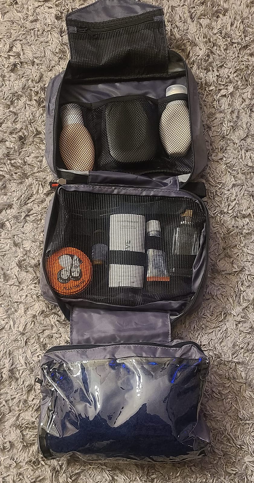 Maliton Toiletry Bag for Men & Women Travel Toiletry Bag Hanging Toiletry Bag Hygiene Bag with 4 Compartments Waterproof Bathroom Shower Bag for Traveling(Black) customer photo 2
