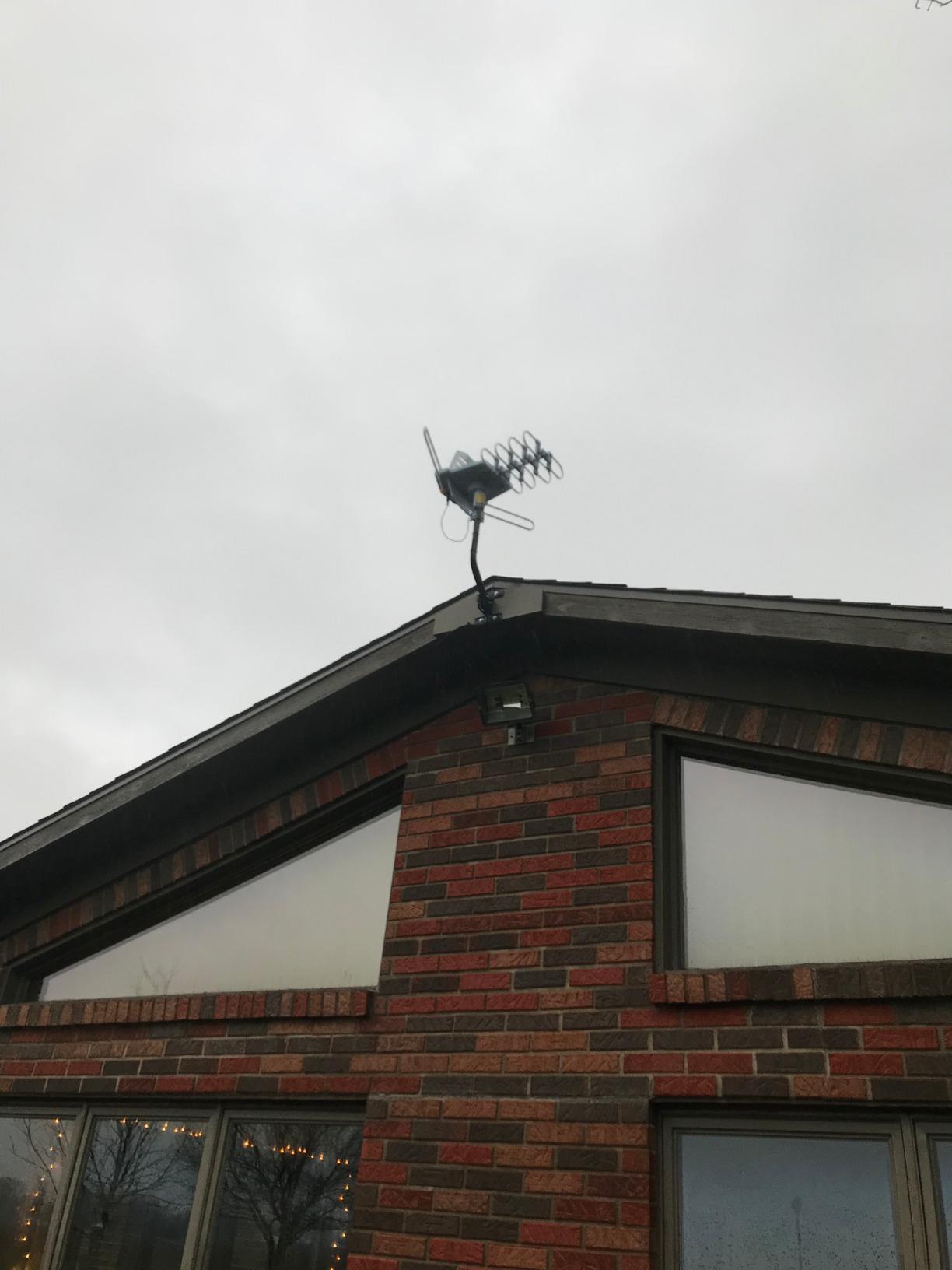 PBD Amplified Digital Outdoor TV Antenna, 360 Degree Remote Direction Control | High-Gain Long-Range UHF/VHF HDTV Reception for Local Channels, 40ft RG6 Cable, Mounting Pole, Dual TV Outputs, 4K/1080P customer photo 1