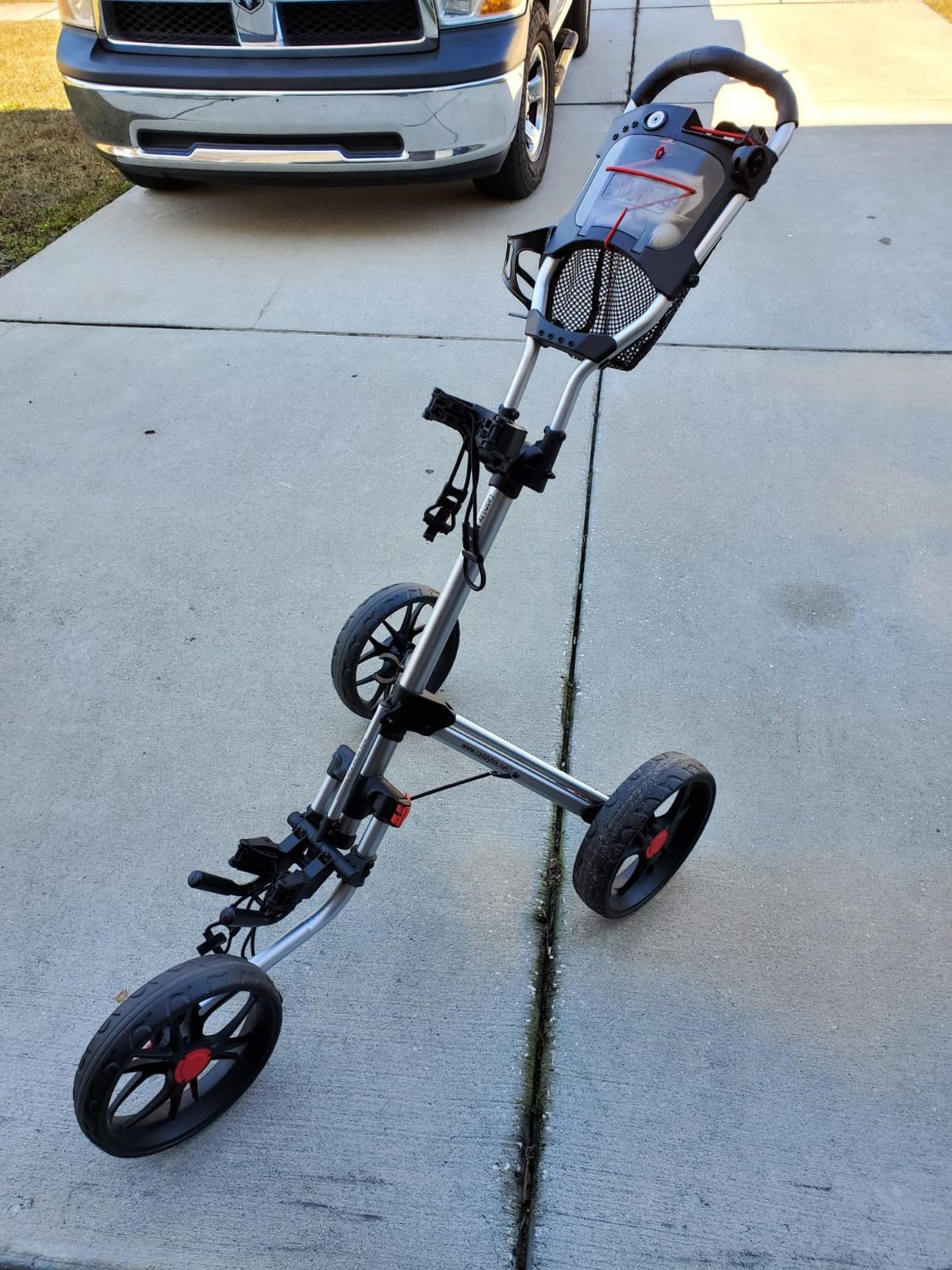 Caddytek CaddyLite 15.3 V2 Golf Push Cart - Lightweight Foldable Aluminum Cart with EVA Wheels, Foot Brake, Adjustable Handle, Umbrella Holder, Drink Holder, Scorecard Holder customer photo 1