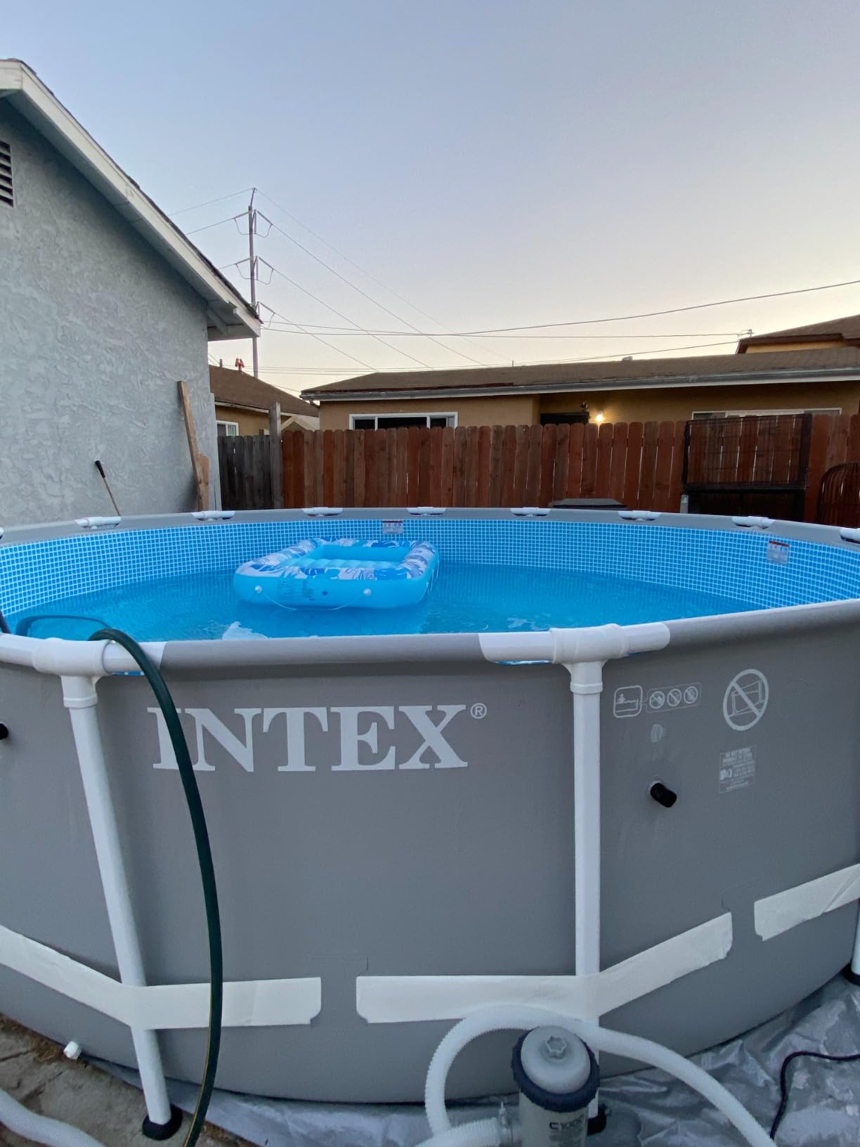 Intex Prism Frame 14ft x 42in Round Above Ground Swimming Pool Set w/Pump | 26719EH - 1000 GPH Cartridge Filter Pump, Ladder, Pool Cover & Ground Cloth Included - Reinforced Steel Frame customer photo 1